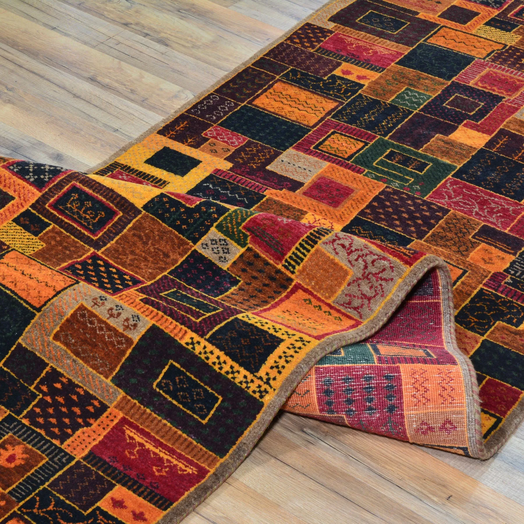 Hand-Knotted Modern Gabbeh Design Wool Oriental Rug  (Size 2.8 X 9.7) Cwral-120
