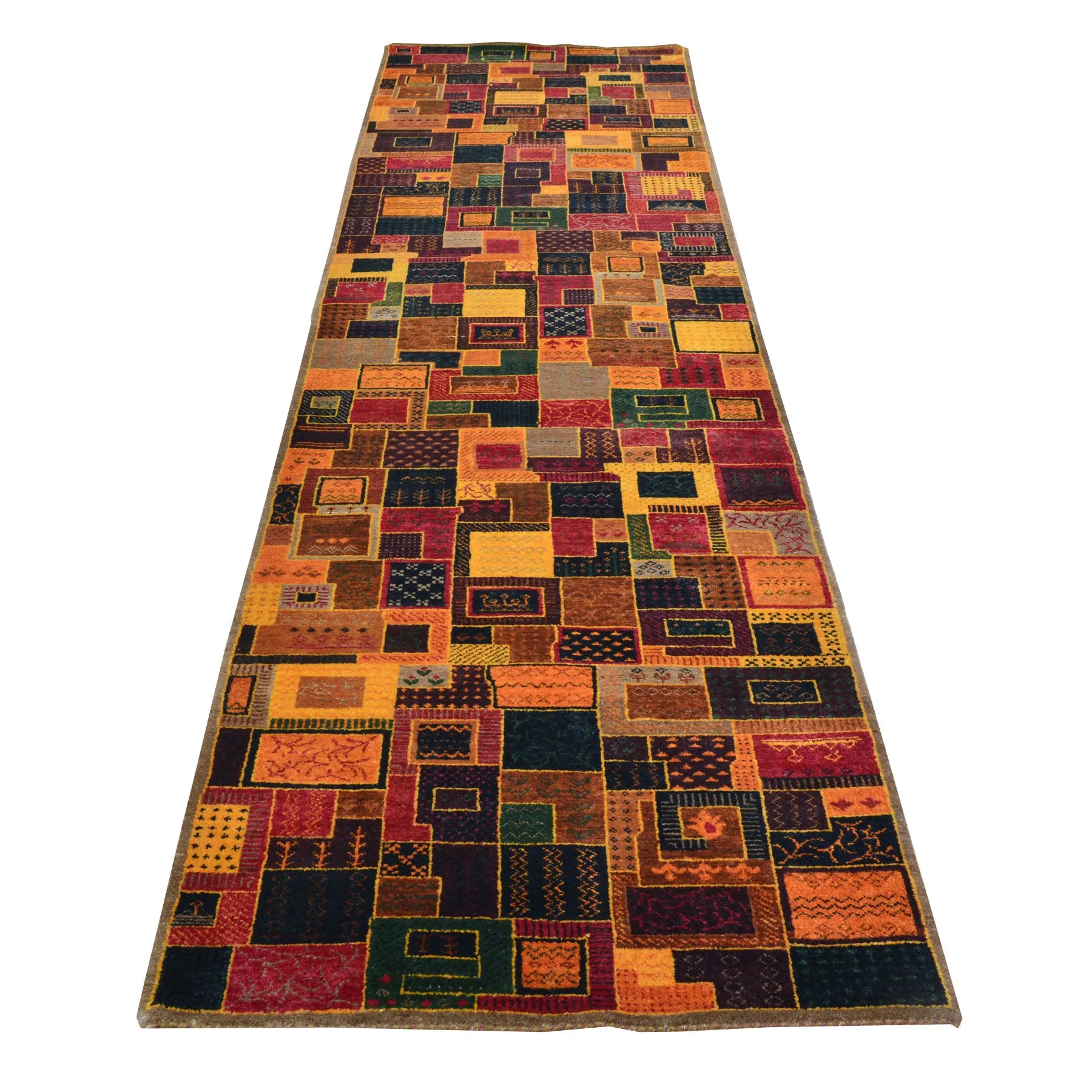 Hand-Knotted Modern Gabbeh Design Wool Oriental Rug  (Size 2.8 X 9.7) Cwral-120