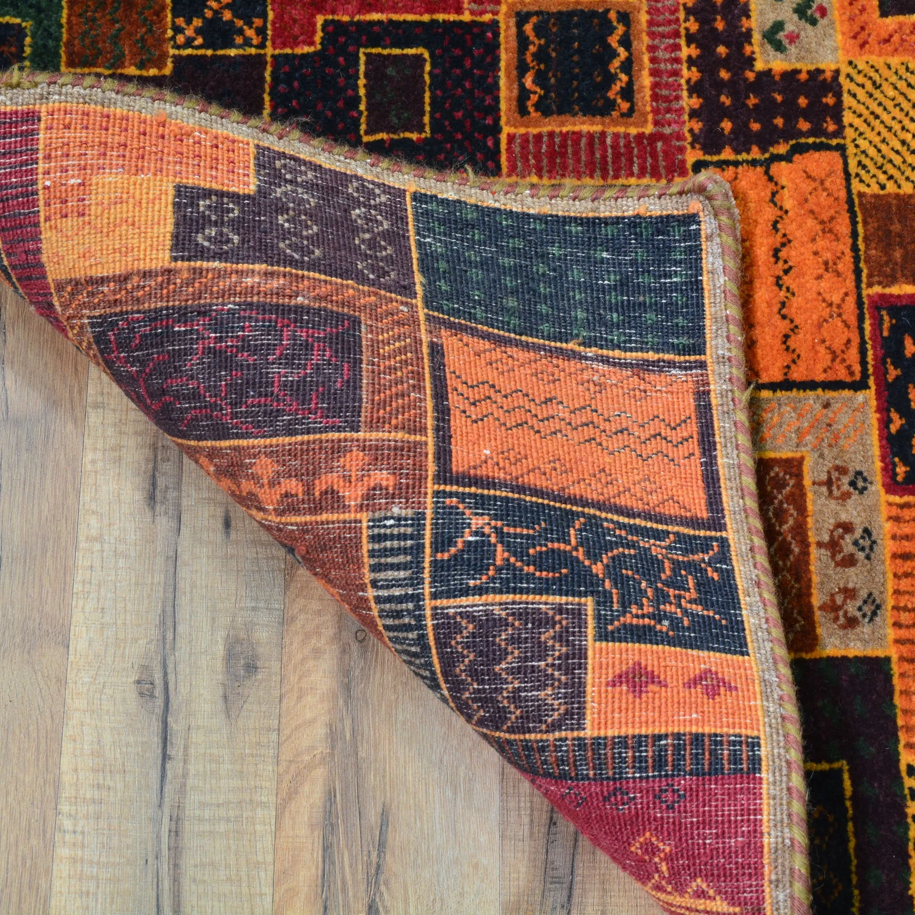 Hand-Knotted Modern Gabbeh Design Wool Oriental Rug  (Size 2.8 X 9.7) Cwral-120