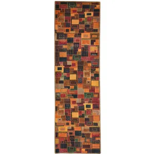 Hand-Knotted Modern Gabbeh Design Wool Oriental Rug  (Size 2.8 X 9.7) Cwral-120