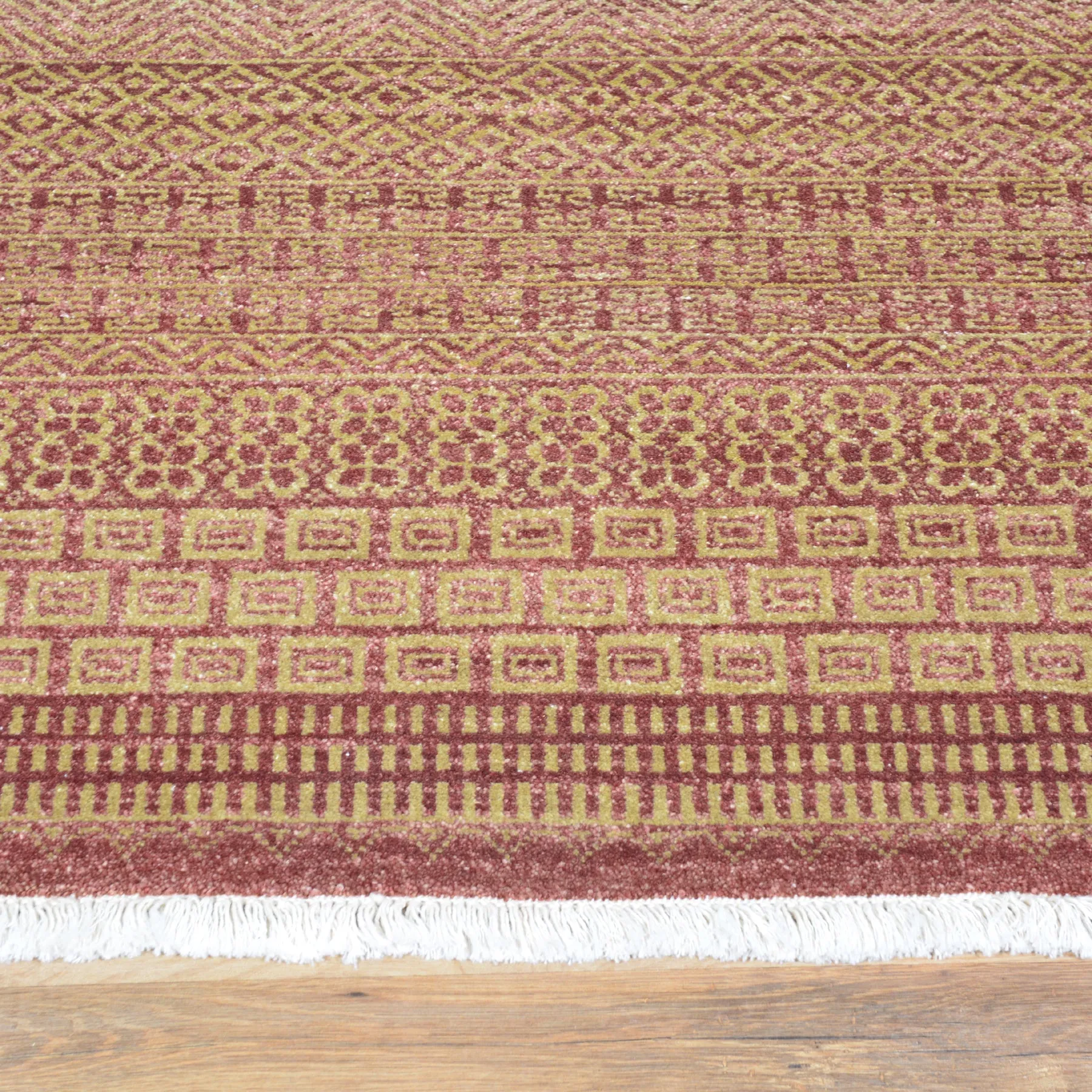Hand-Knotted Modern Gabbeh Striped Design Wool Rug (Size 3.11 X 6.2) Brral-2370