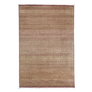 Hand-Knotted Modern Gabbeh Striped Design Wool Rug (Size 3.11 X 6.2) Brral-2370