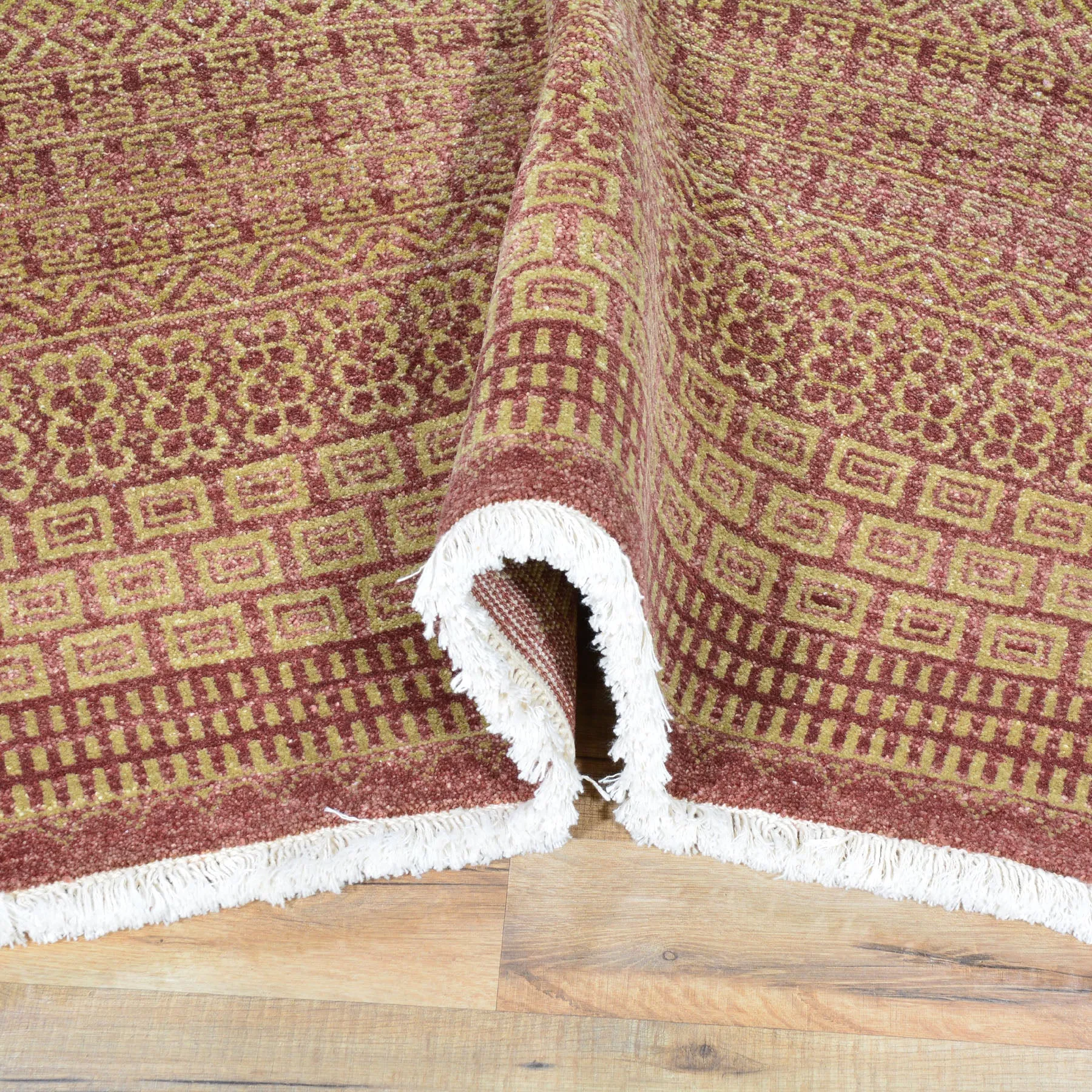 Hand-Knotted Modern Gabbeh Striped Design Wool Rug (Size 3.11 X 6.2) Brral-2370