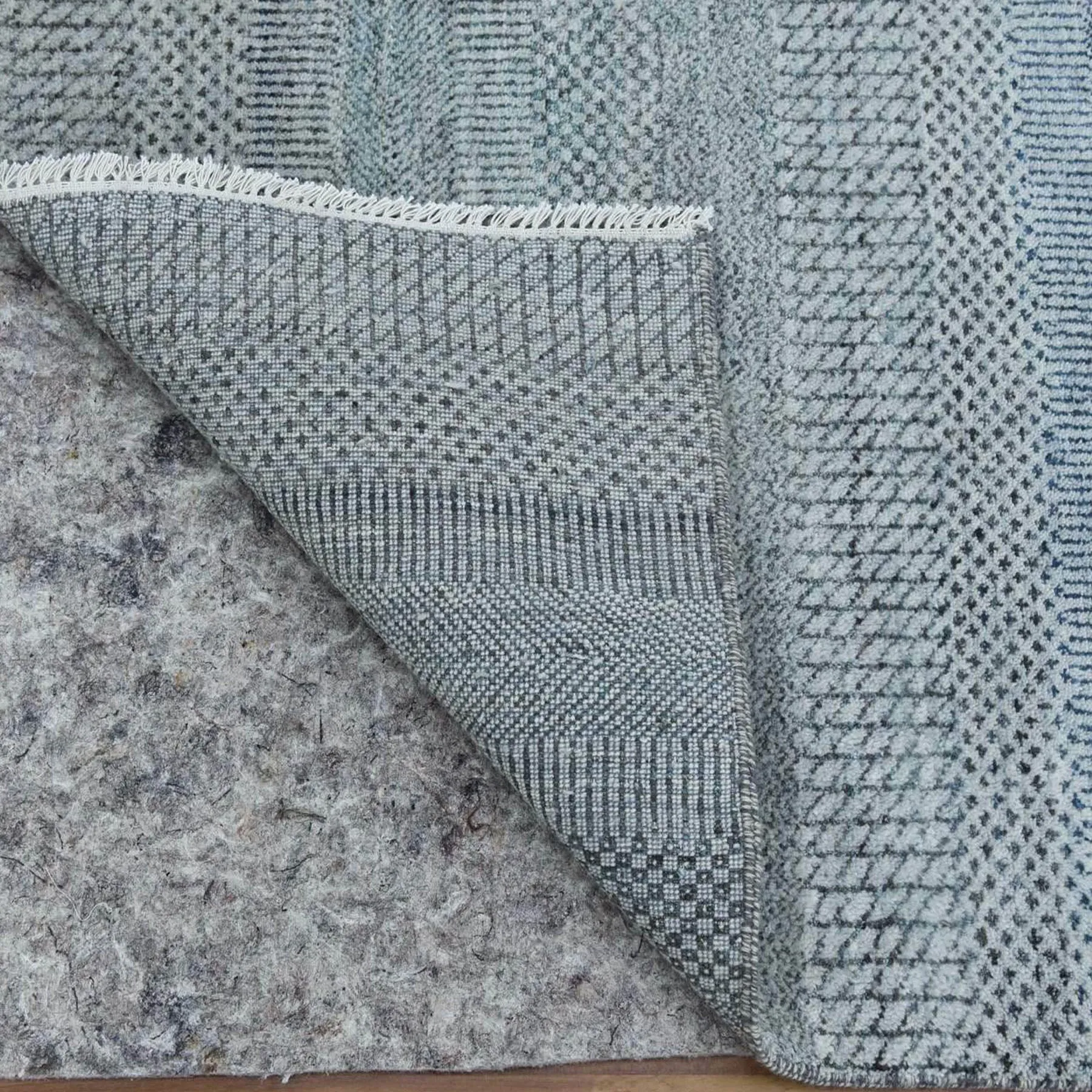 Hand-Knotted Modern Grass Design Handmade Contemporary Wool Rug (Size 10.0 X 14.1) Cwral-9873