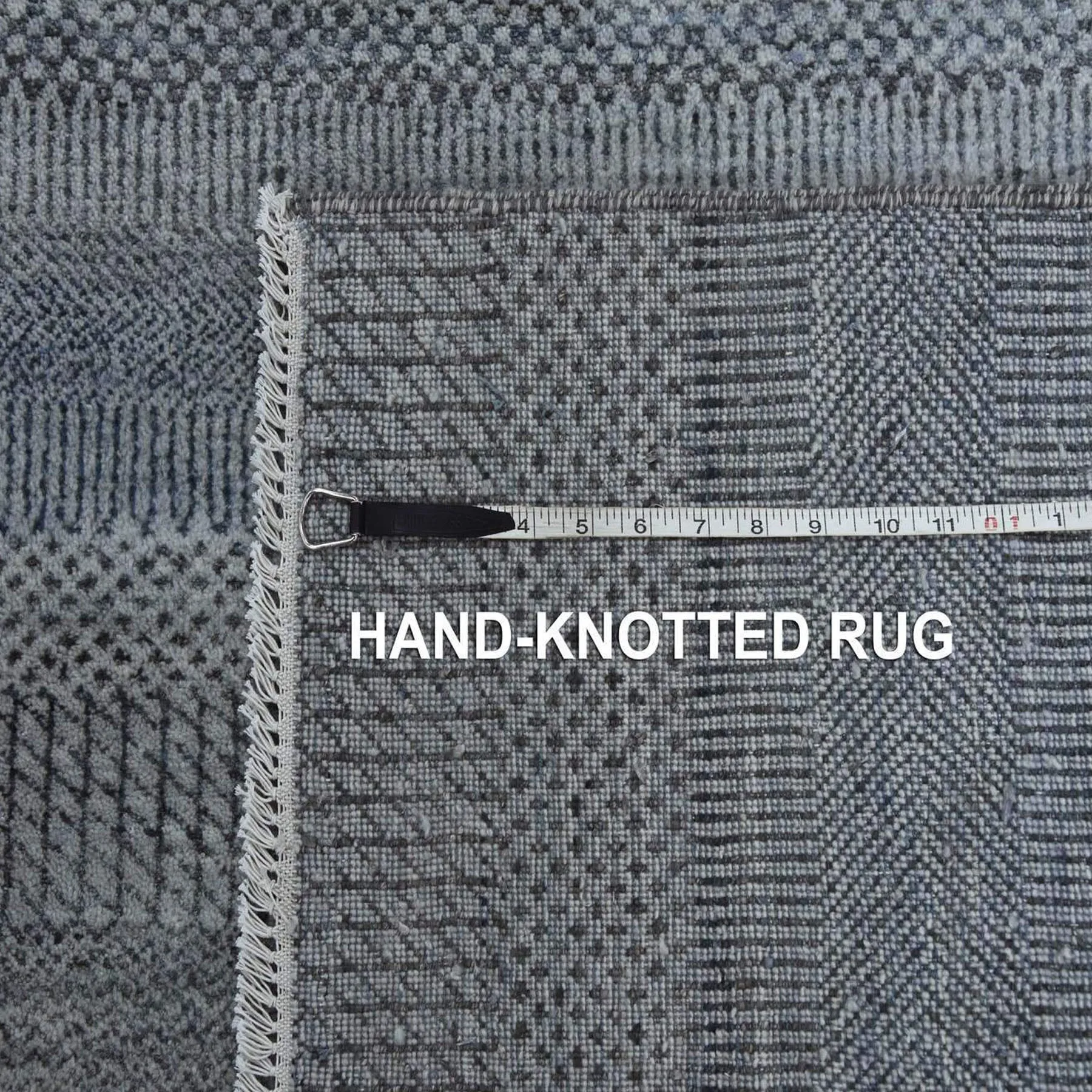 Hand-Knotted Modern Grass Design Handmade Contemporary Wool Rug (Size 10.0 X 14.1) Cwral-9873