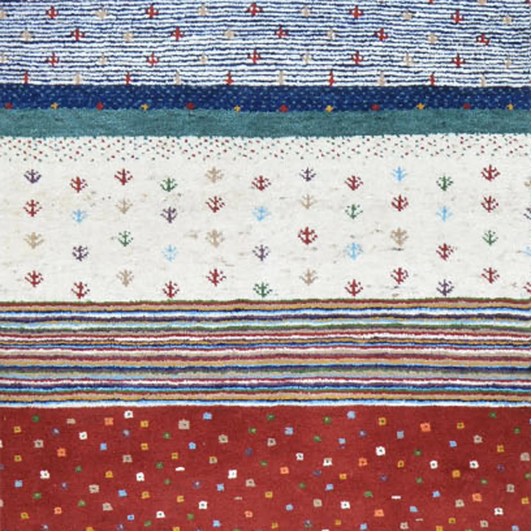 Hand-Knotted Modern Strips Gabbeh Handmade 100% Wool Rug (Size 2.7 X 11.1) Cwral-9477