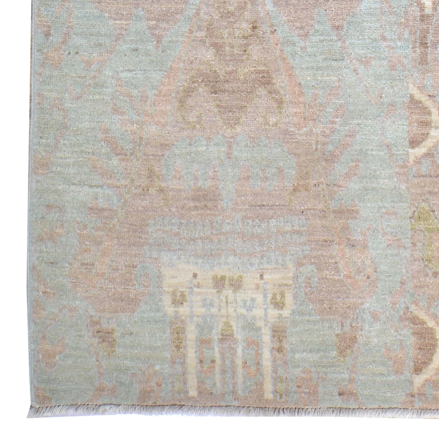 Hand-Knotted Mordern Ikat Design Wool Handmade Rug (Size 6.2 X 9.3) Brral-900
