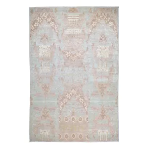 Hand-Knotted Mordern Ikat Design Wool Handmade Rug (Size 6.2 X 9.3) Brral-900