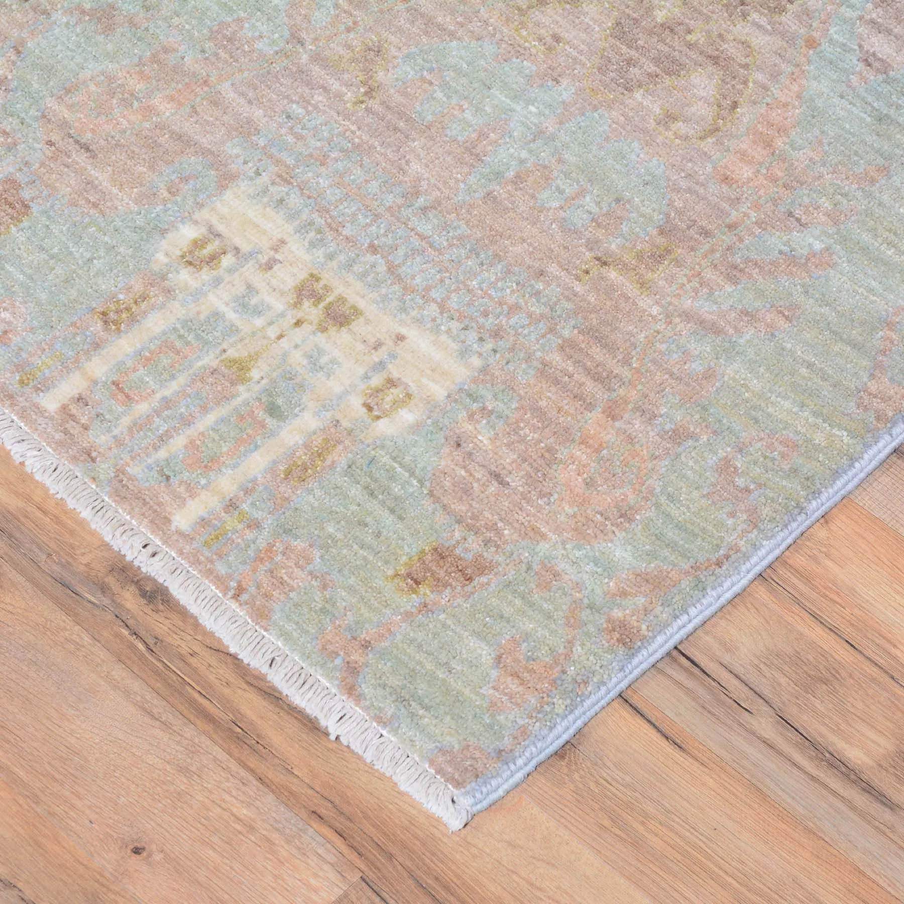 Hand-Knotted Mordern Ikat Design Wool Handmade Rug (Size 6.2 X 9.3) Brral-900