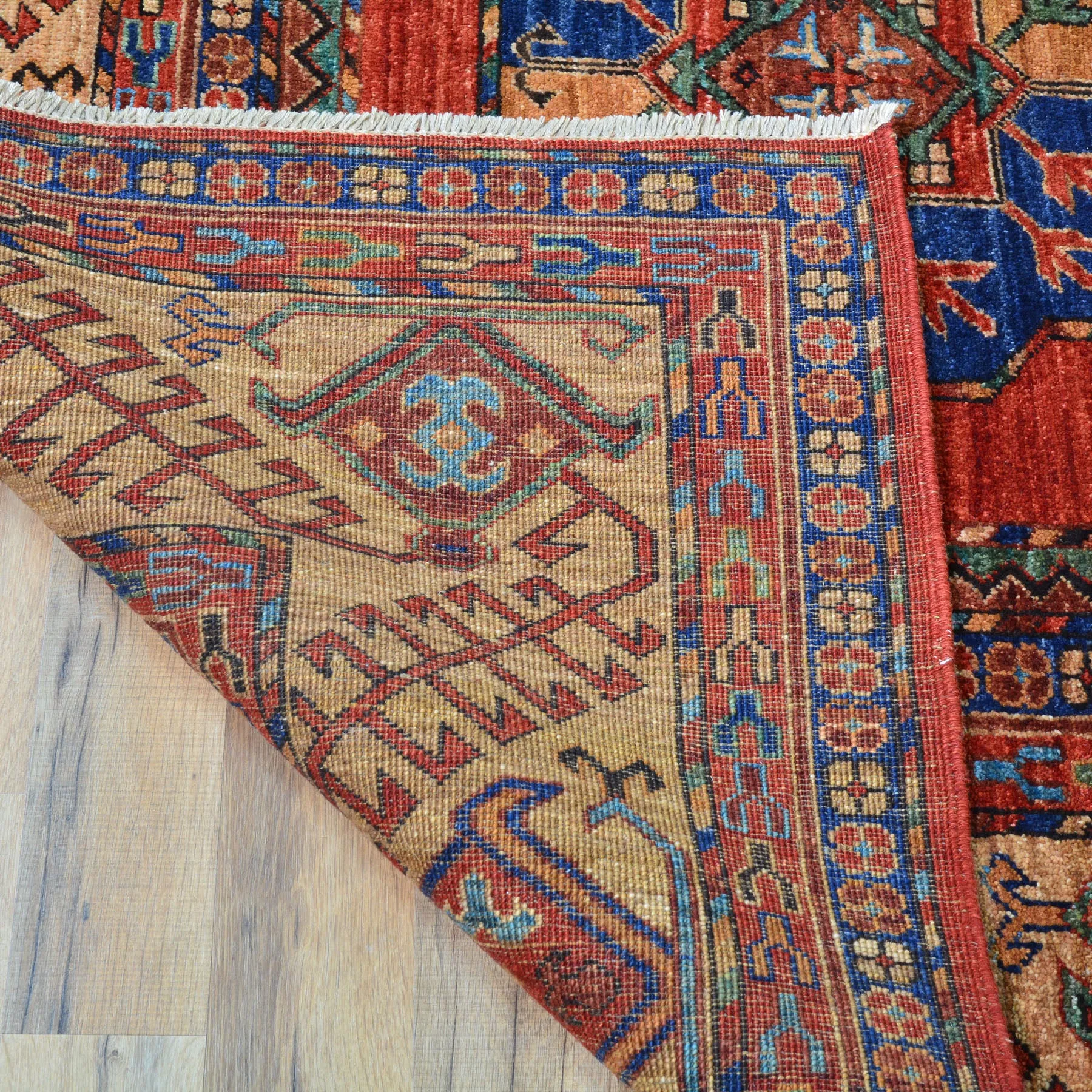 Hand-Knotted Oriental Afghan Tribal Handmade Pure Wool Rug (Size 9.6 X 12.3) Cwral-9729