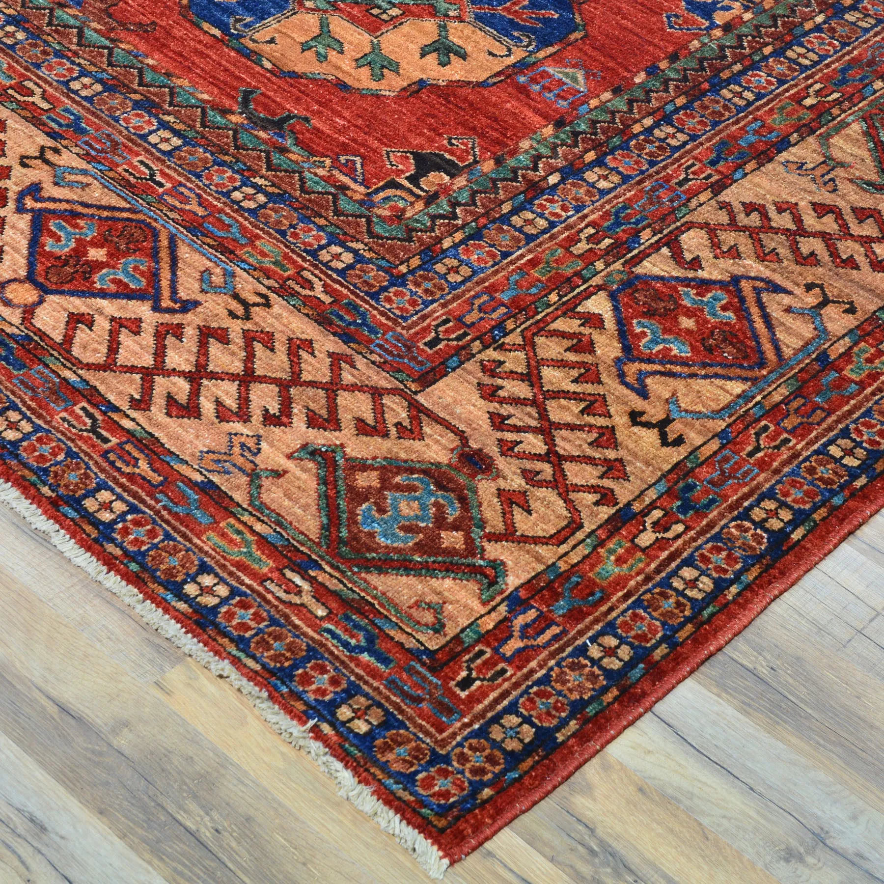 Hand-Knotted Oriental Afghan Tribal Handmade Pure Wool Rug (Size 9.6 X 12.3) Cwral-9729