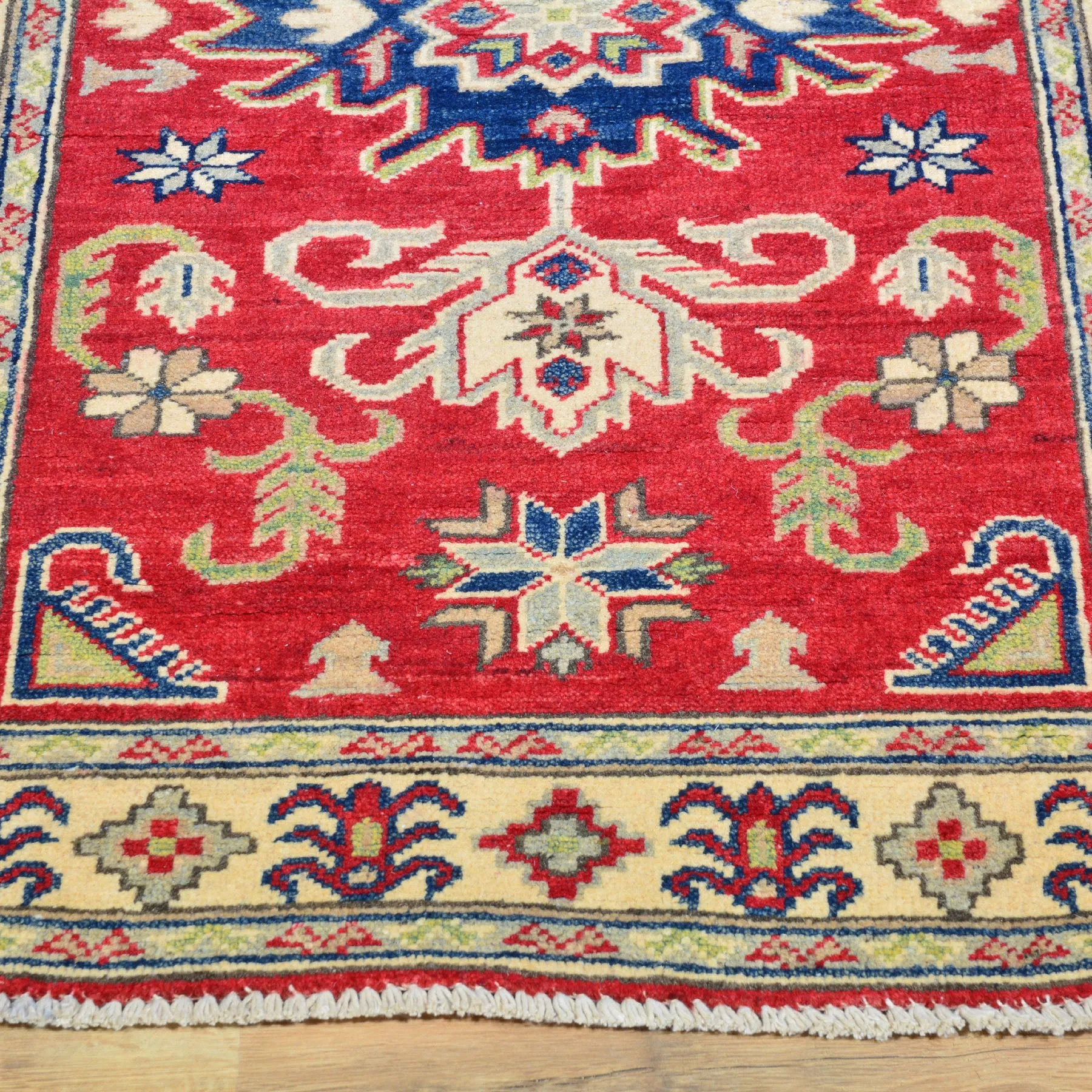 Hand-Knotted Oriental Kazak Tribal Design Handmade 100% Wool Rug (Size 2.7 X 14.2) Brral-4482