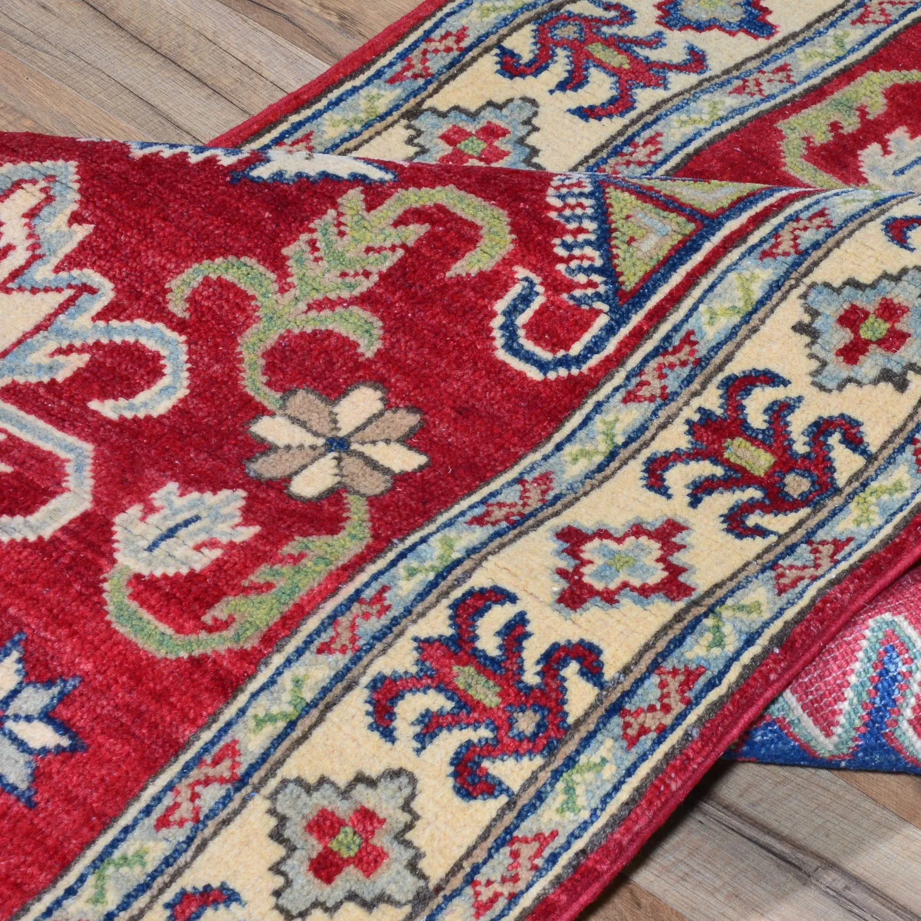 Hand-Knotted Oriental Kazak Tribal Design Handmade 100% Wool Rug (Size 2.7 X 14.2) Brral-4482