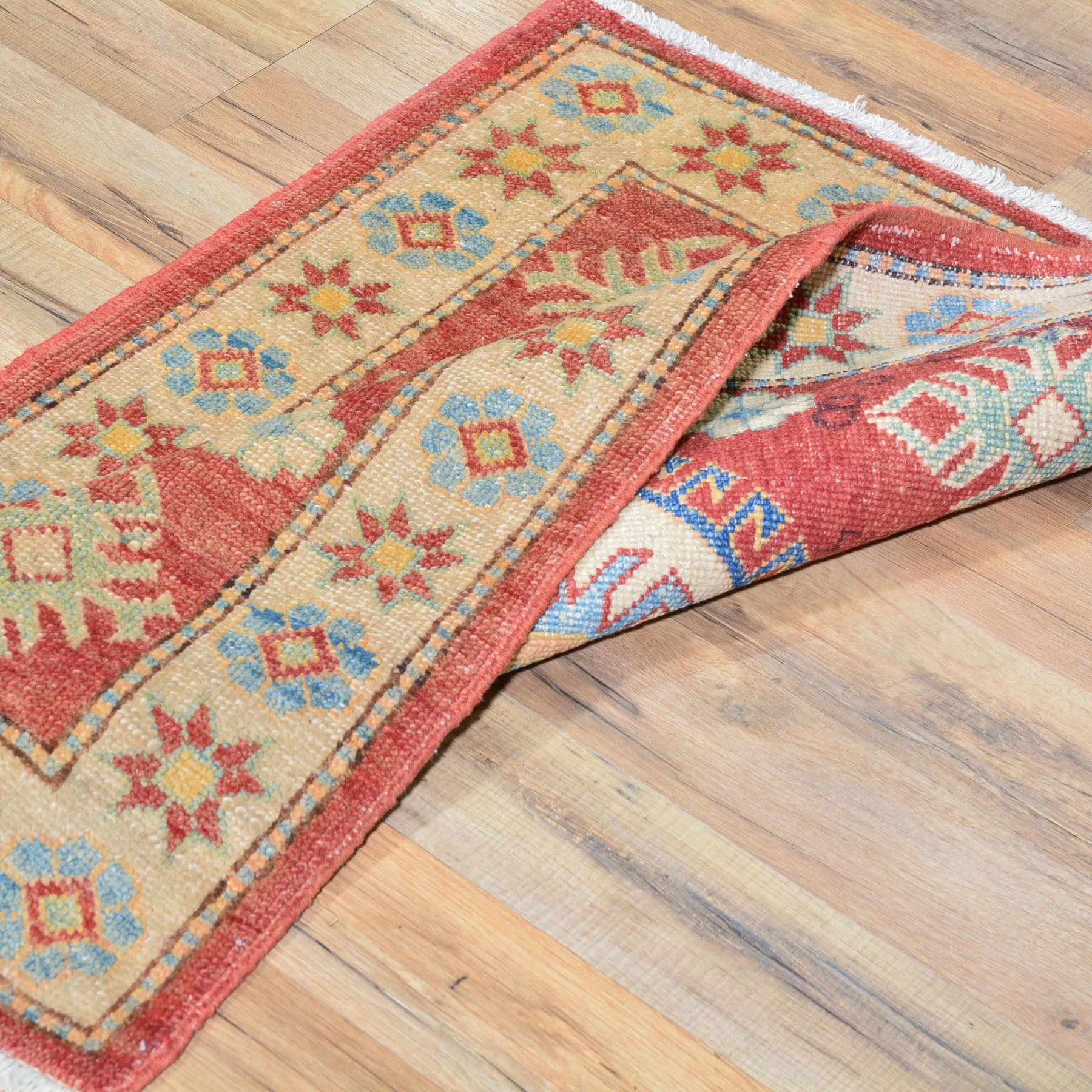 Hand-Knotted Oriental Kazak Tribal Design Handmade Wool Rug (Size 2.3 X 3.2) Cwral-7911