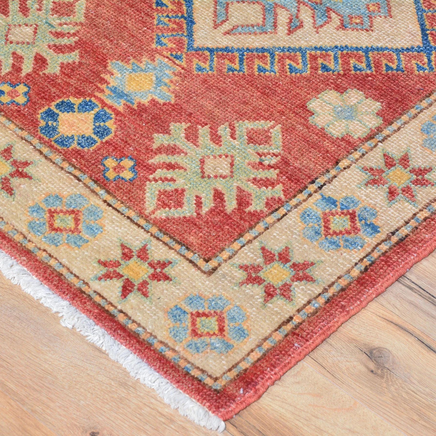 Hand-Knotted Oriental Kazak Tribal Design Handmade Wool Rug (Size 2.3 X 3.2) Cwral-7911