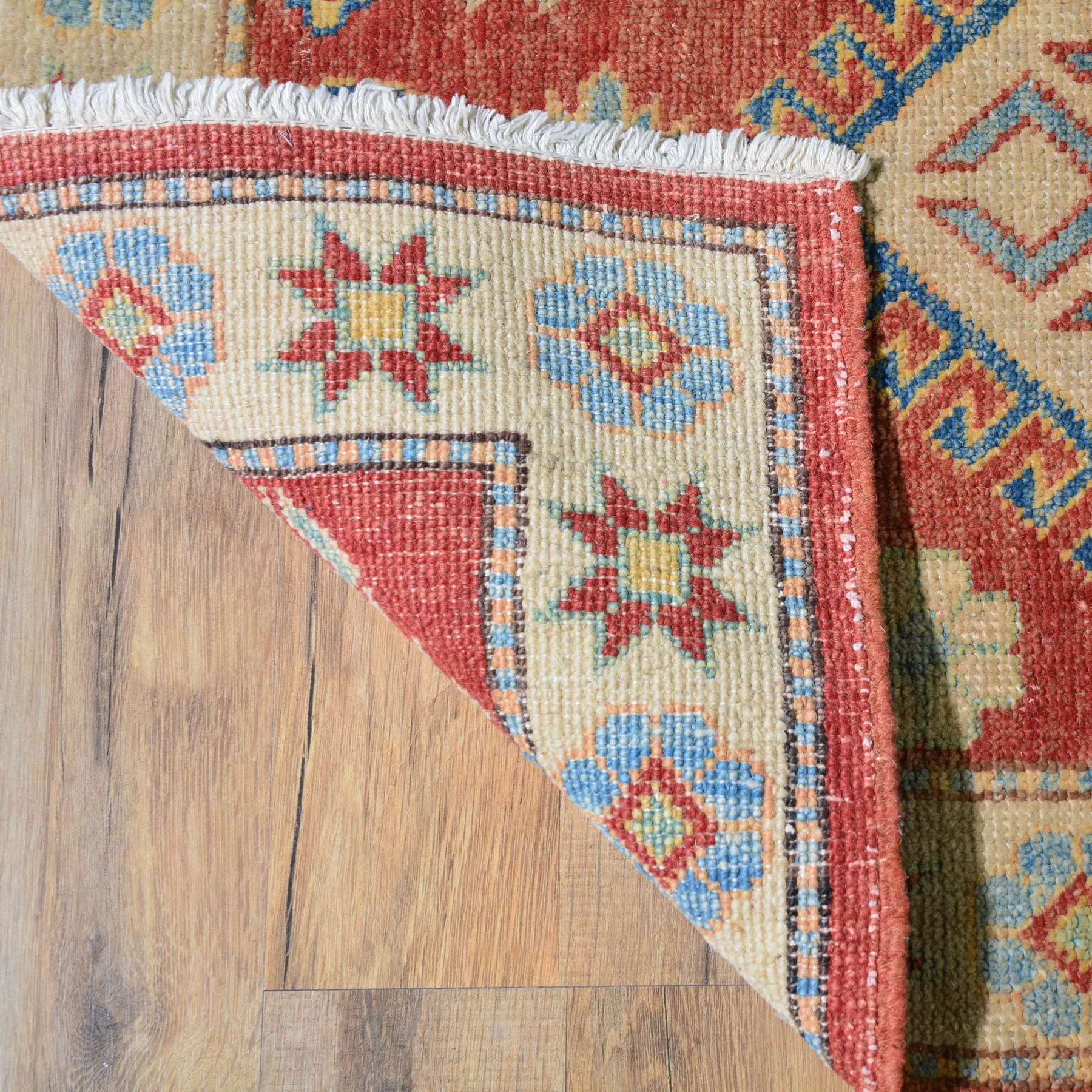 Hand-Knotted Oriental Kazak Tribal Design Handmade Wool Rug (Size 2.3 X 3.2) Cwral-7911