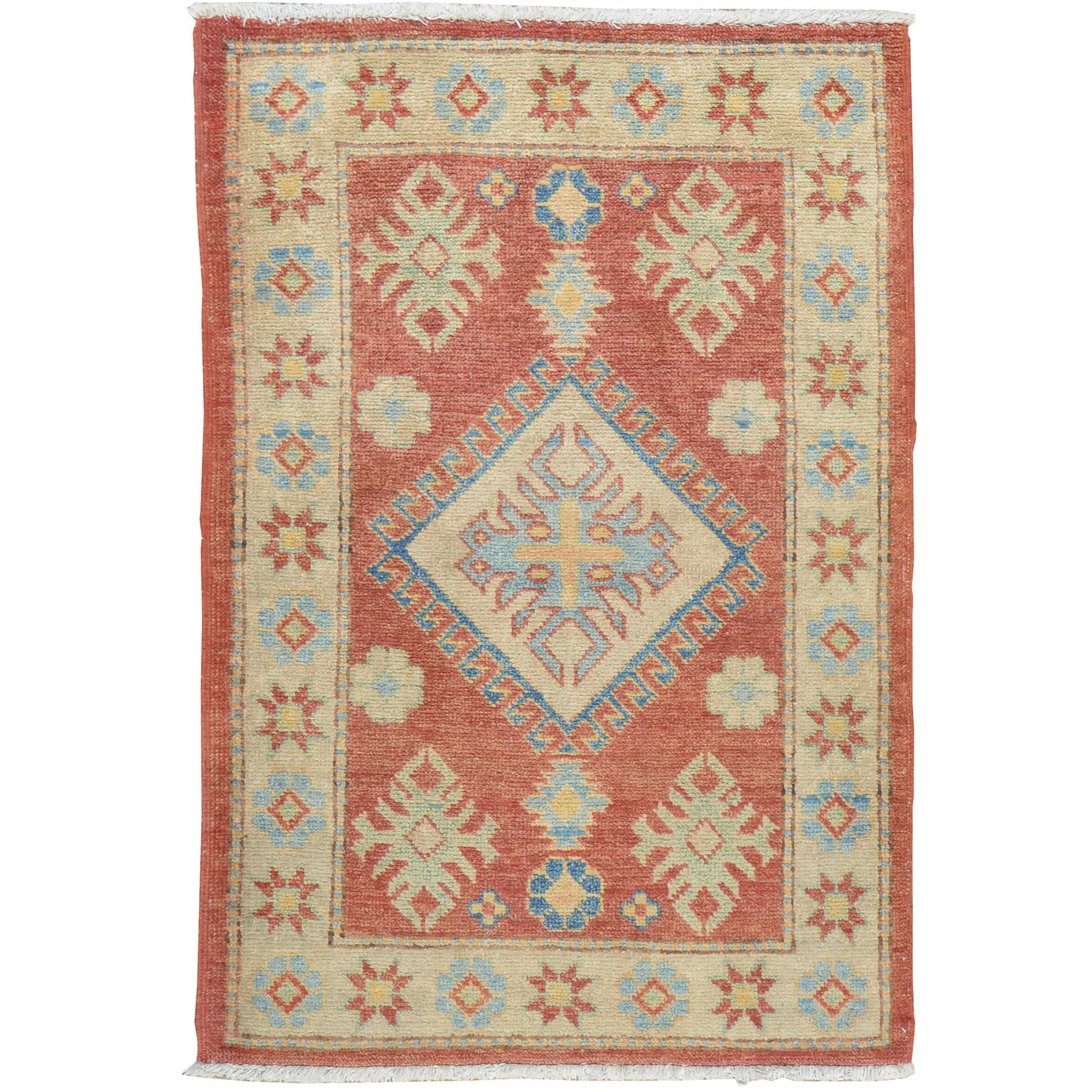 Hand-Knotted Oriental Kazak Tribal Design Handmade Wool Rug (Size 2.3 X 3.2) Cwral-7911