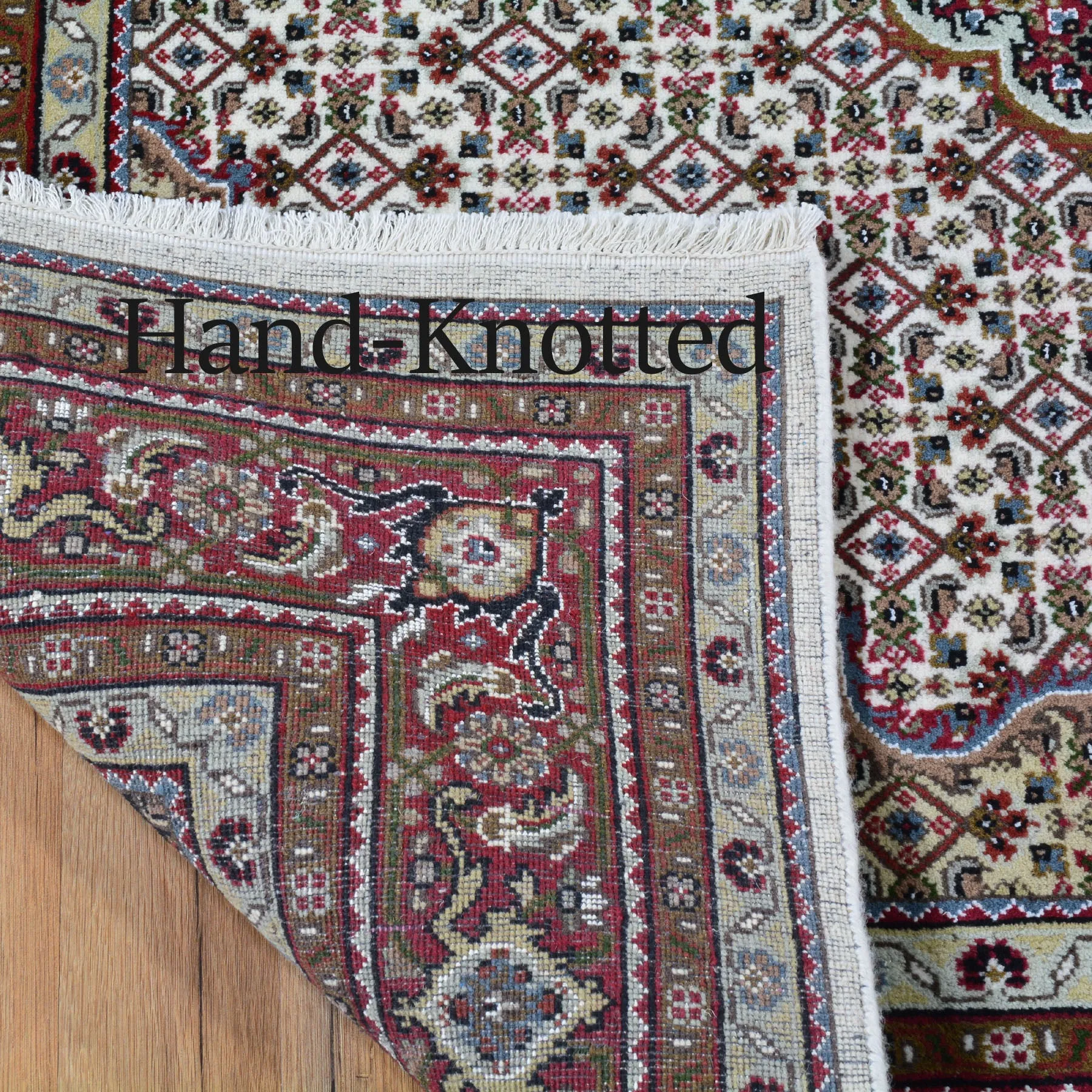 Hand-Knotted Oriental Mahi Tabriz Design Wool & Silk Handmade Rug (Size 5.11 X 6.0) Cwral-3981
