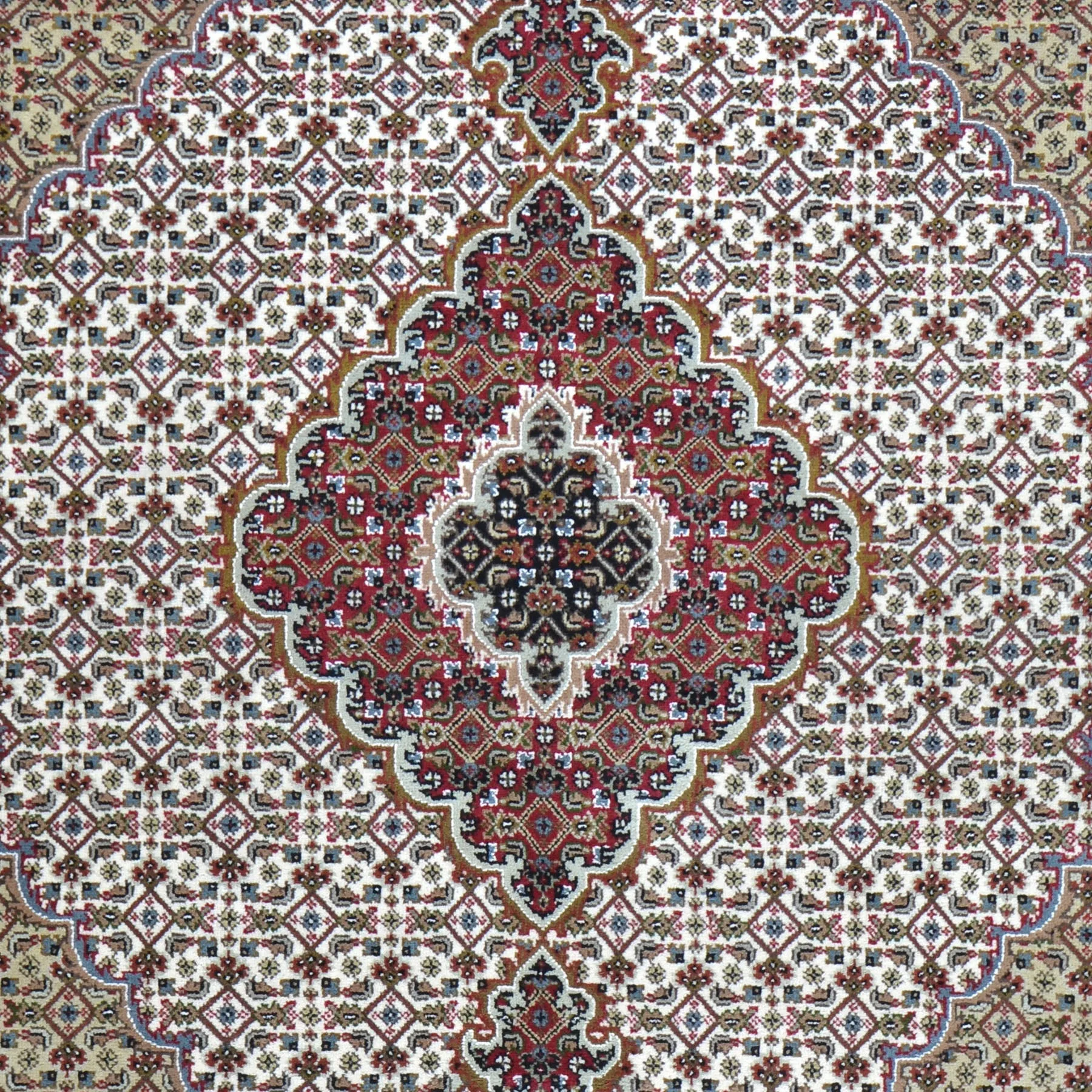 Hand-Knotted Oriental Mahi Tabriz Design Wool & Silk Handmade Rug (Size 5.11 X 6.0) Cwral-3981