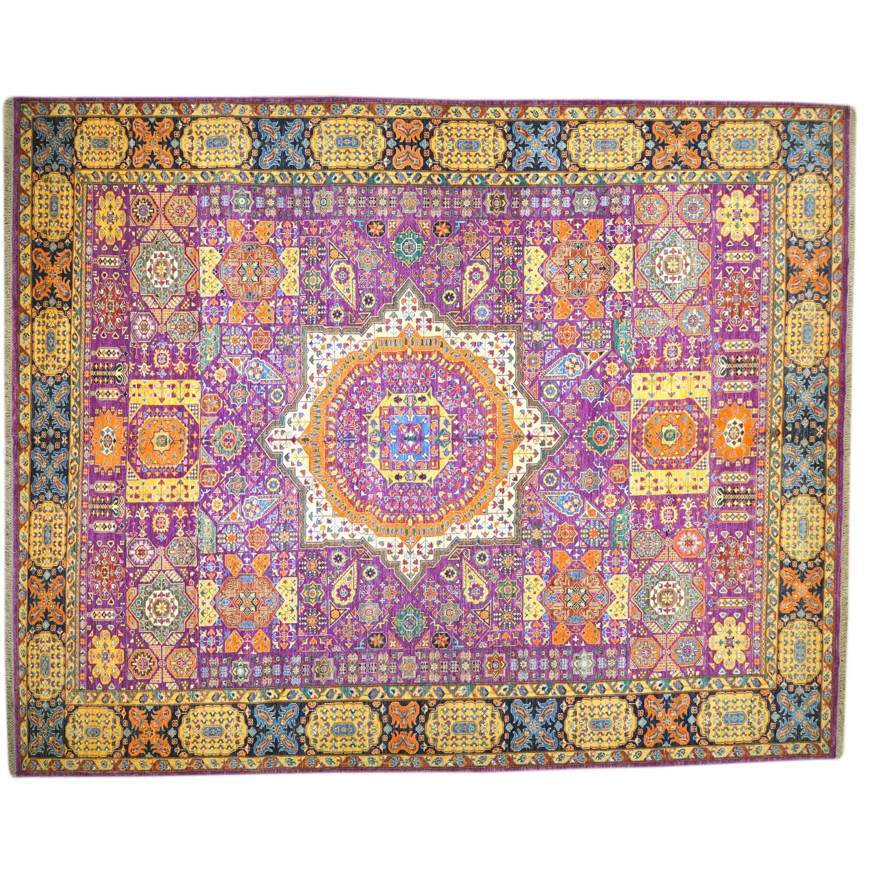 Hand-Knotted Oriental Mamluk Design Wool Rug (Size 9.9 X 13.11) Brral-6447