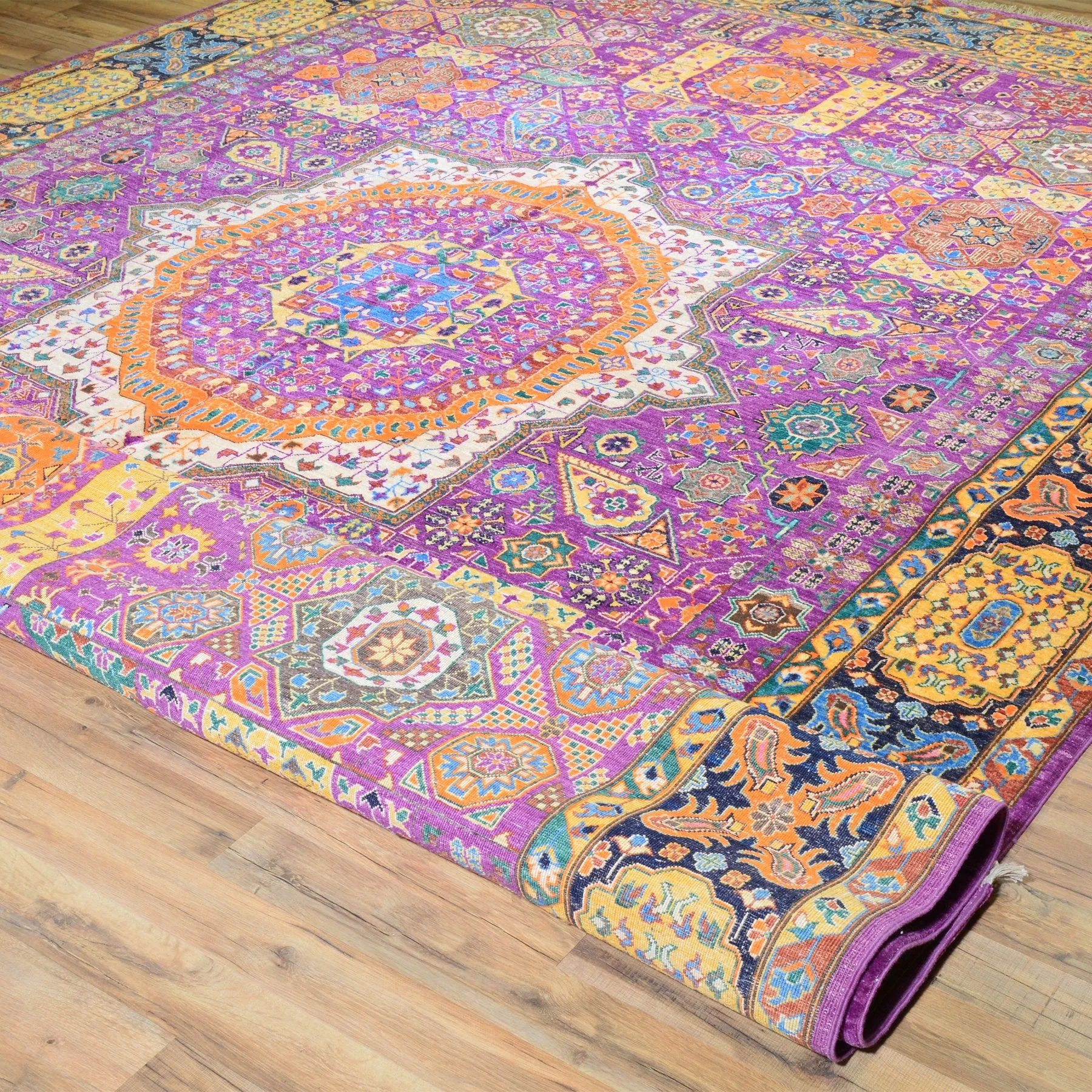 Hand-Knotted Oriental Mamluk Design Wool Rug (Size 9.9 X 13.11) Brral-6447