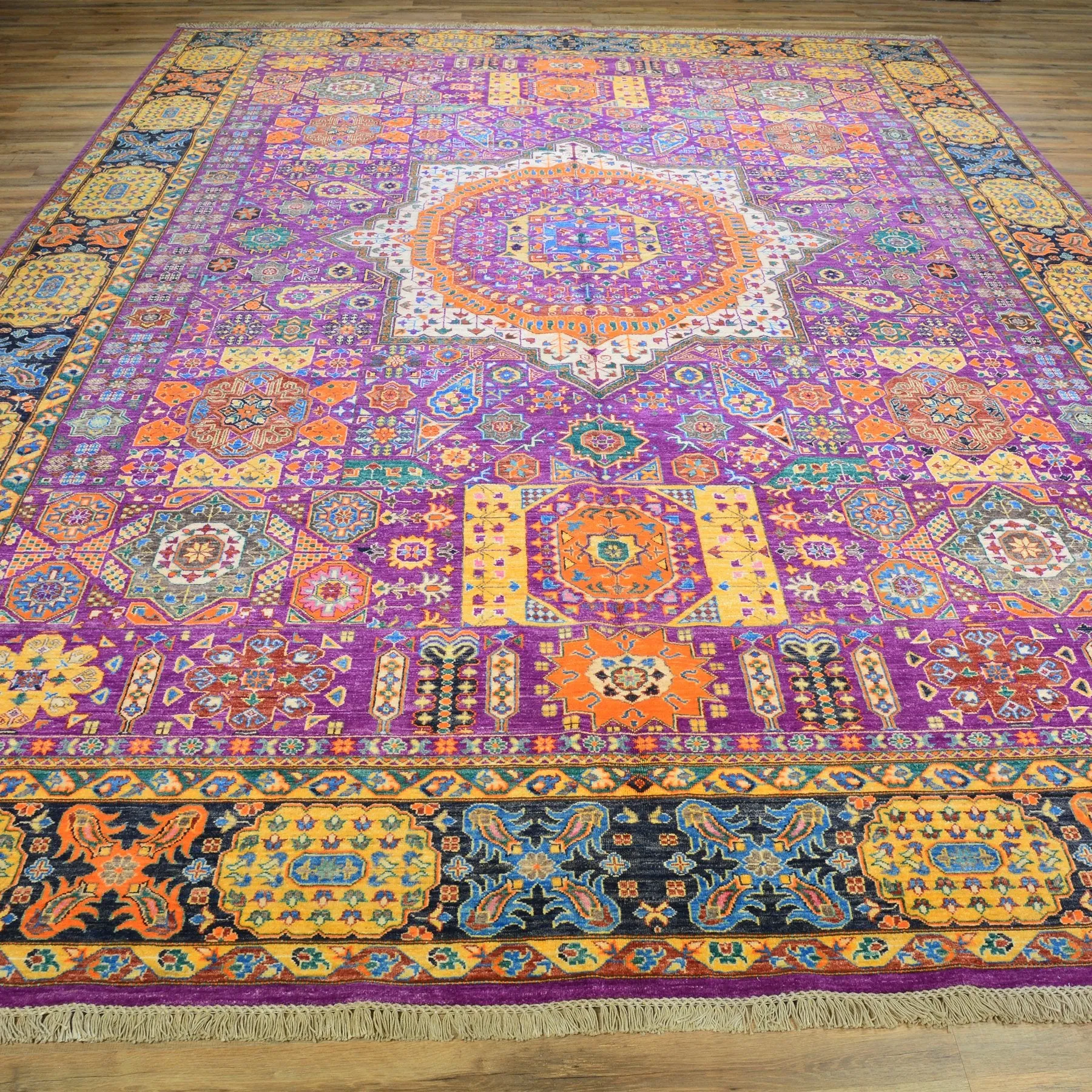 Hand-Knotted Oriental Mamluk Design Wool Rug (Size 9.9 X 13.11) Brral-6447