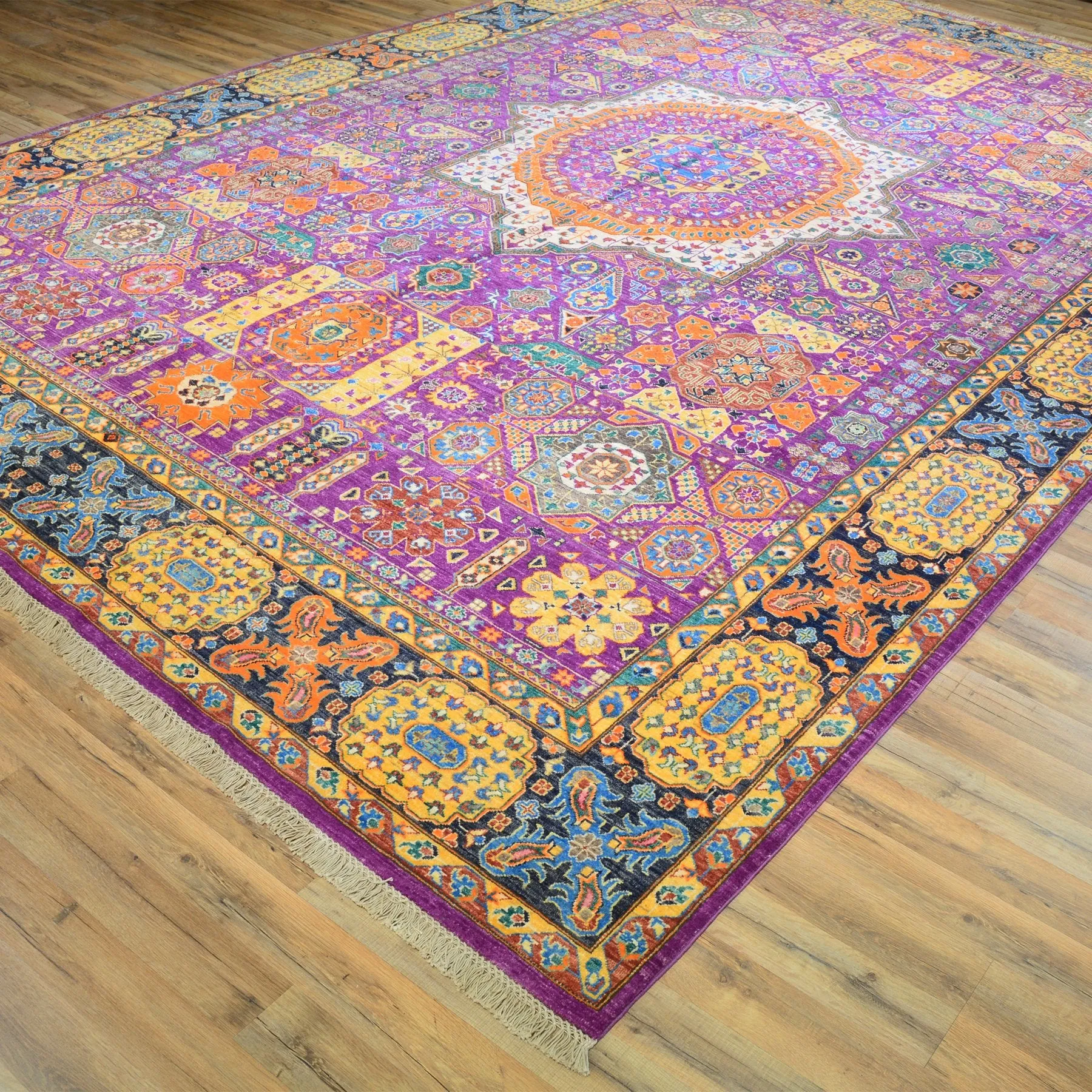 Hand-Knotted Oriental Mamluk Design Wool Rug (Size 9.9 X 13.11) Brral-6447