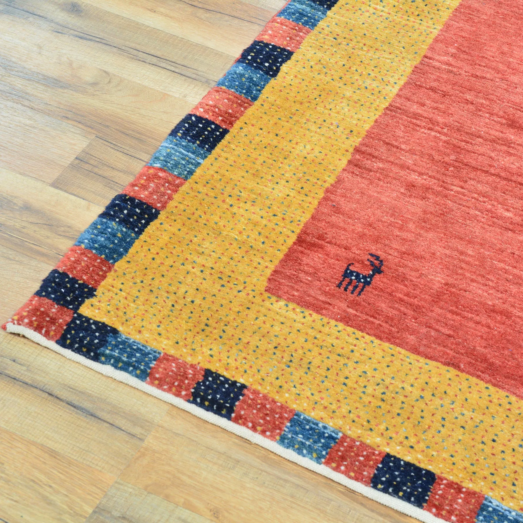 Hand-Knotted Oriental Persian Gabbeh Handmade 100% Wool Rug (Size 3.5 X 4.7) Cwral-8367