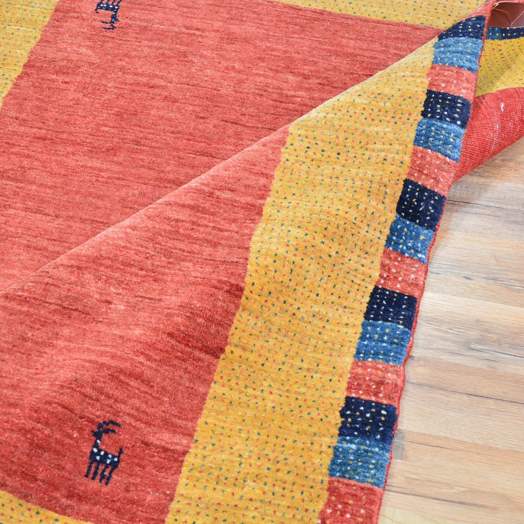 Hand-Knotted Oriental Persian Gabbeh Handmade 100% Wool Rug (Size 3.5 X 4.7) Cwral-8367