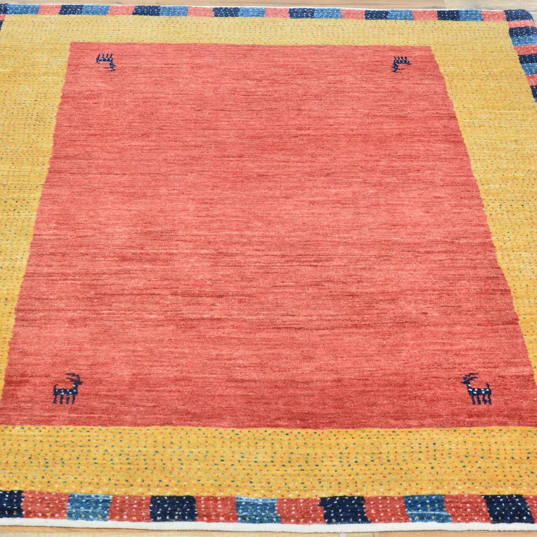 Hand-Knotted Oriental Persian Gabbeh Handmade 100% Wool Rug (Size 3.5 X 4.7) Cwral-8367