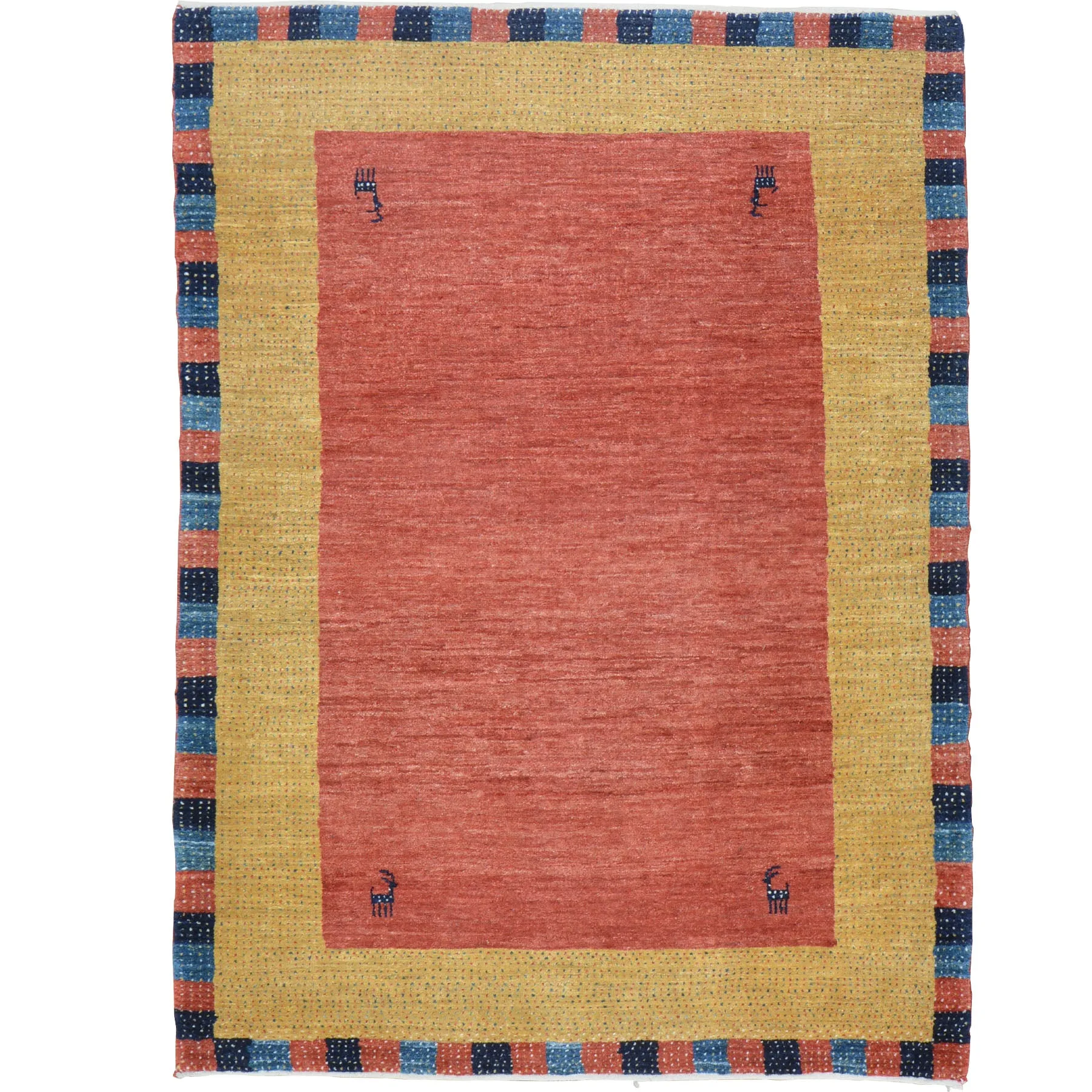 Hand-Knotted Oriental Persian Gabbeh Handmade 100% Wool Rug (Size 3.5 X 4.7) Cwral-8367