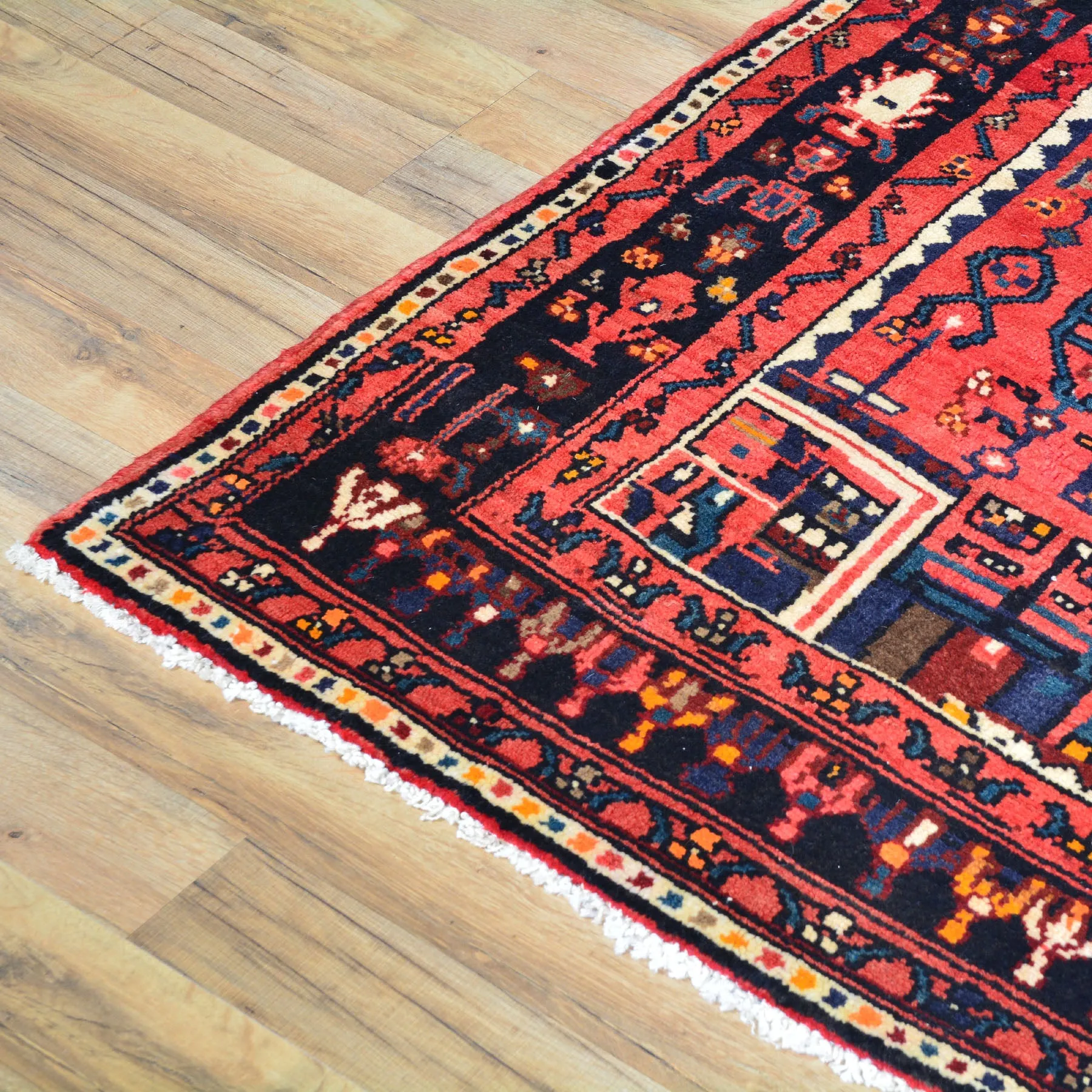 Hand-Knotted Oriental Persian Zanjan Tribal Handmade Wool Rug (Size 4.4 X 7.0) Cwral-7920