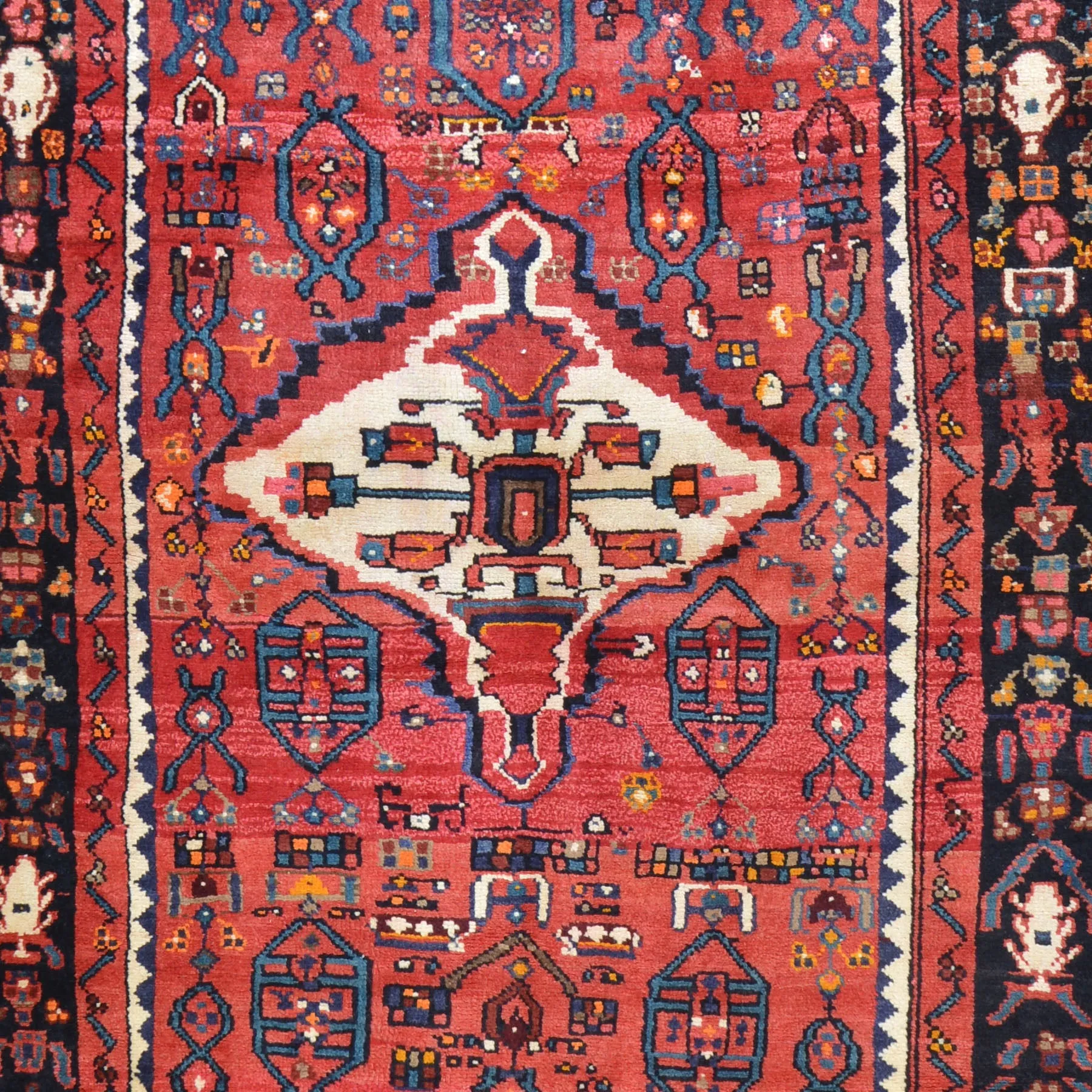 Hand-Knotted Oriental Persian Zanjan Tribal Handmade Wool Rug (Size 4.4 X 7.0) Cwral-7920