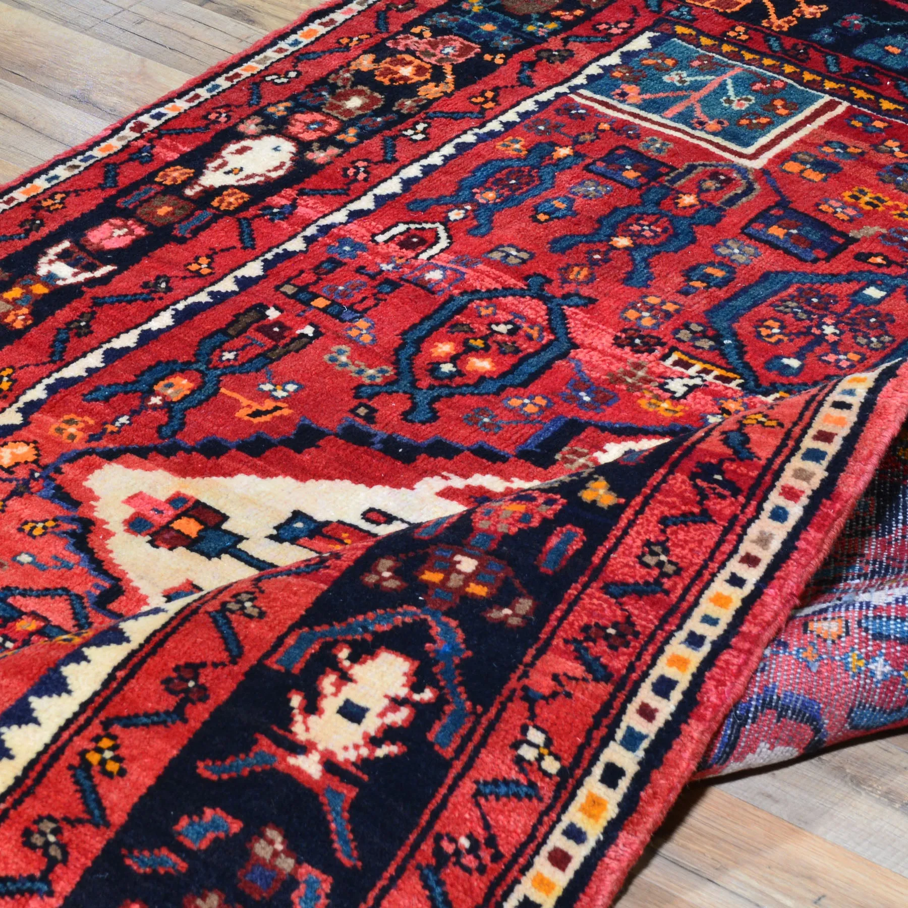 Hand-Knotted Oriental Persian Zanjan Tribal Handmade Wool Rug (Size 4.4 X 7.0) Cwral-7920