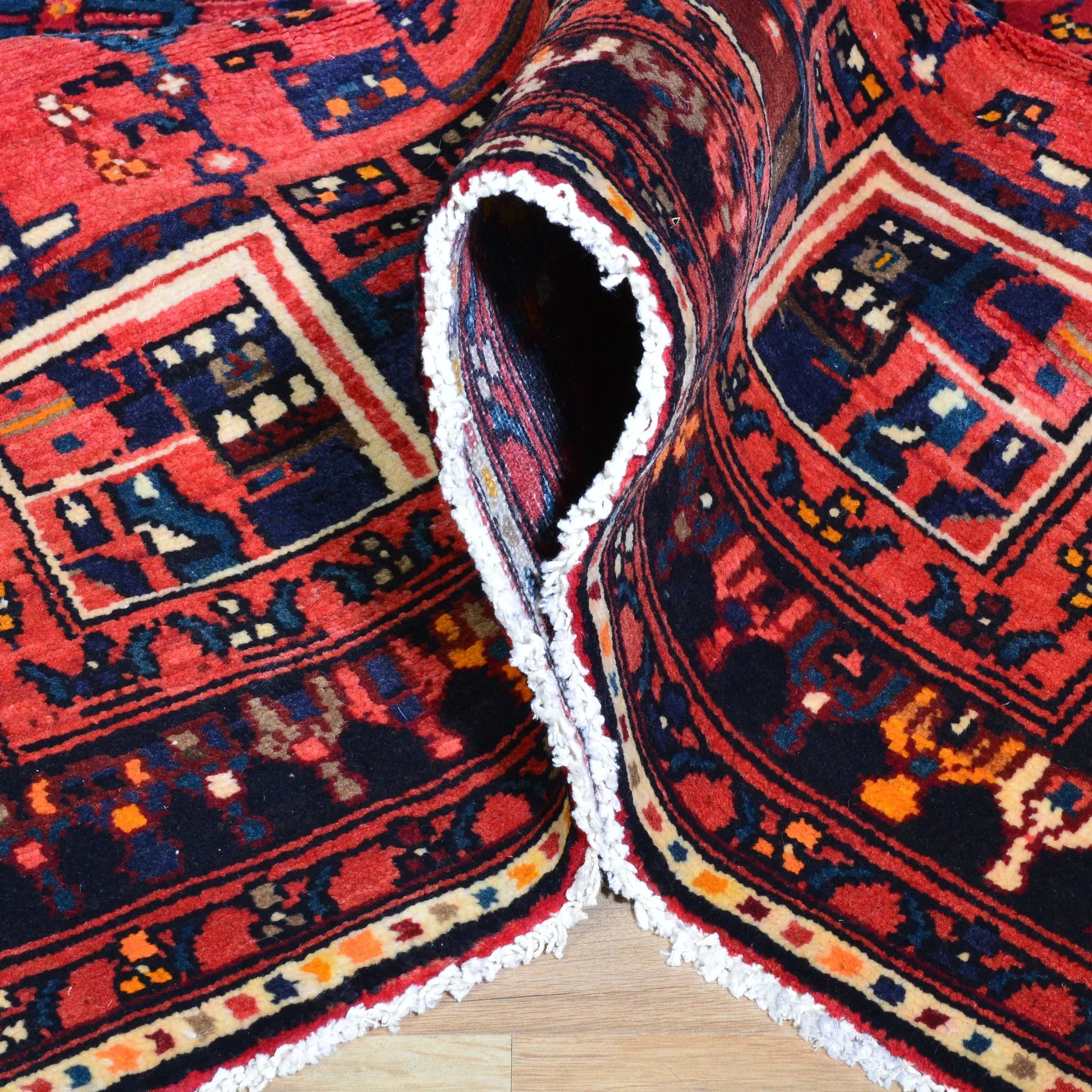 Hand-Knotted Oriental Persian Zanjan Tribal Handmade Wool Rug (Size 4.4 X 7.0) Cwral-7920