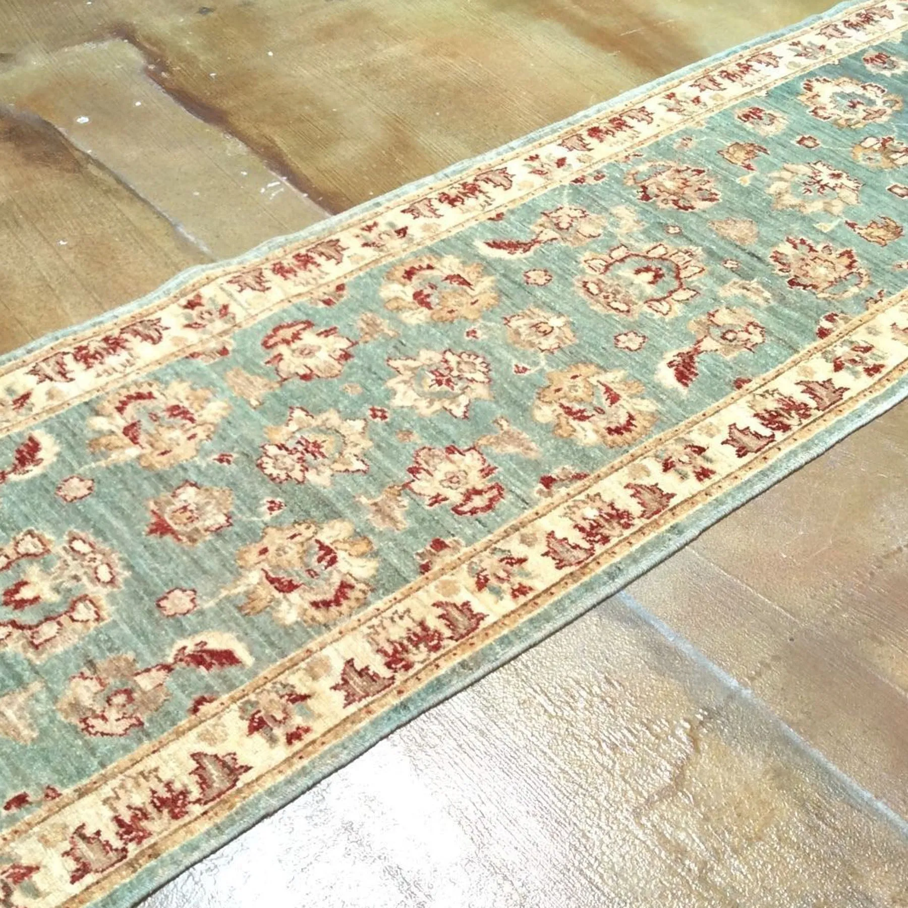 Hand-Knotted Oriental Peshawar Chobi Oushak Design 100% Wool Rug (Size 2.6 X 11.4) Brrsf-423