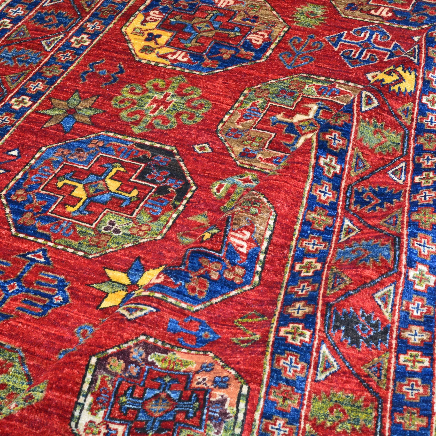 Hand-Knotted Oriental Tribal Handmade 100% Wool Rug (Size 5.0 X 6.8) Cwral-10044