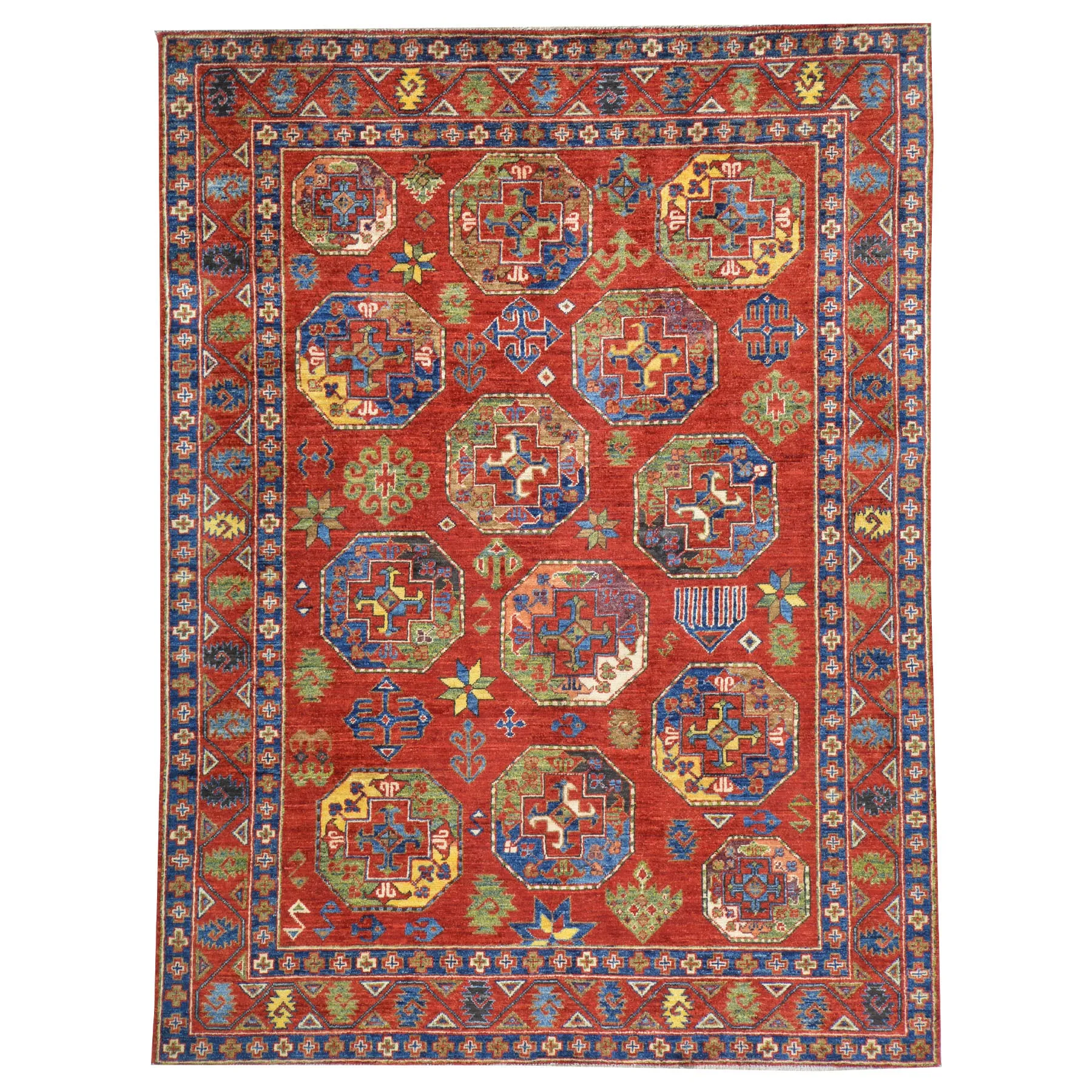 Hand-Knotted Oriental Tribal Handmade 100% Wool Rug (Size 5.0 X 6.8) Cwral-10044