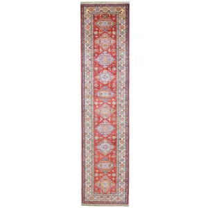 Hand Knotted Oriental Tribal Kazak Design Handmade Wool Rug (Size 2.7 X 10.4) Cwral-8343