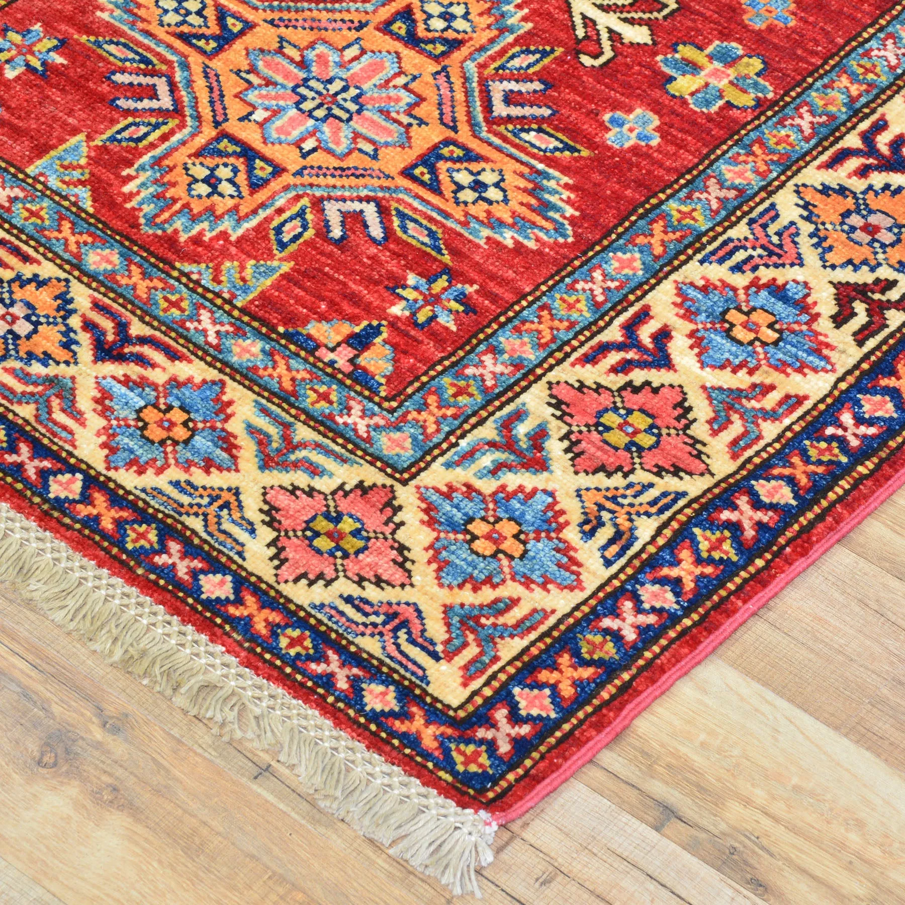 Hand Knotted Oriental Tribal Kazak Design Handmade Wool Rug (Size 2.7 X 10.4) Cwral-8343