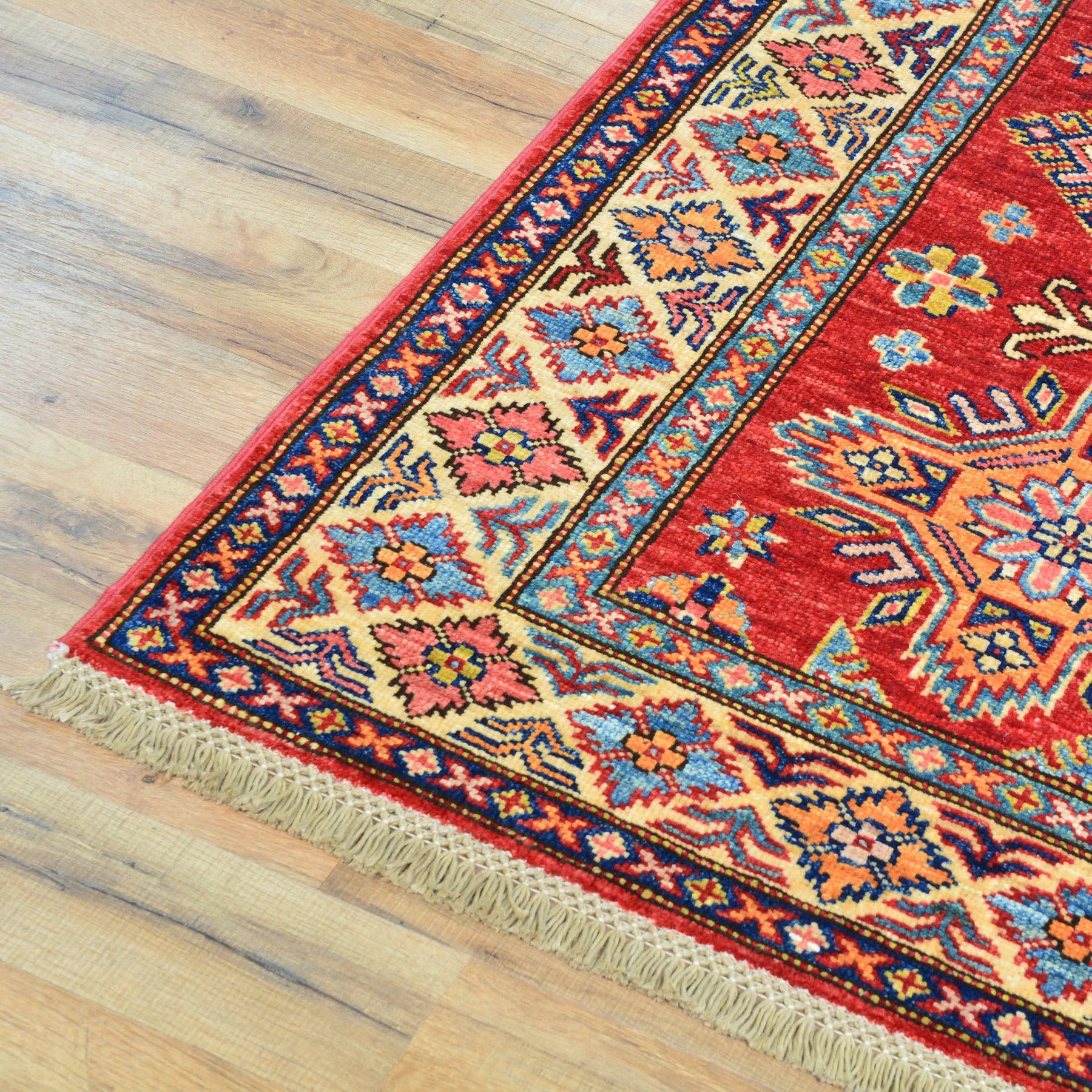 Hand Knotted Oriental Tribal Kazak Design Handmade Wool Rug (Size 2.7 X 10.4) Cwral-8343