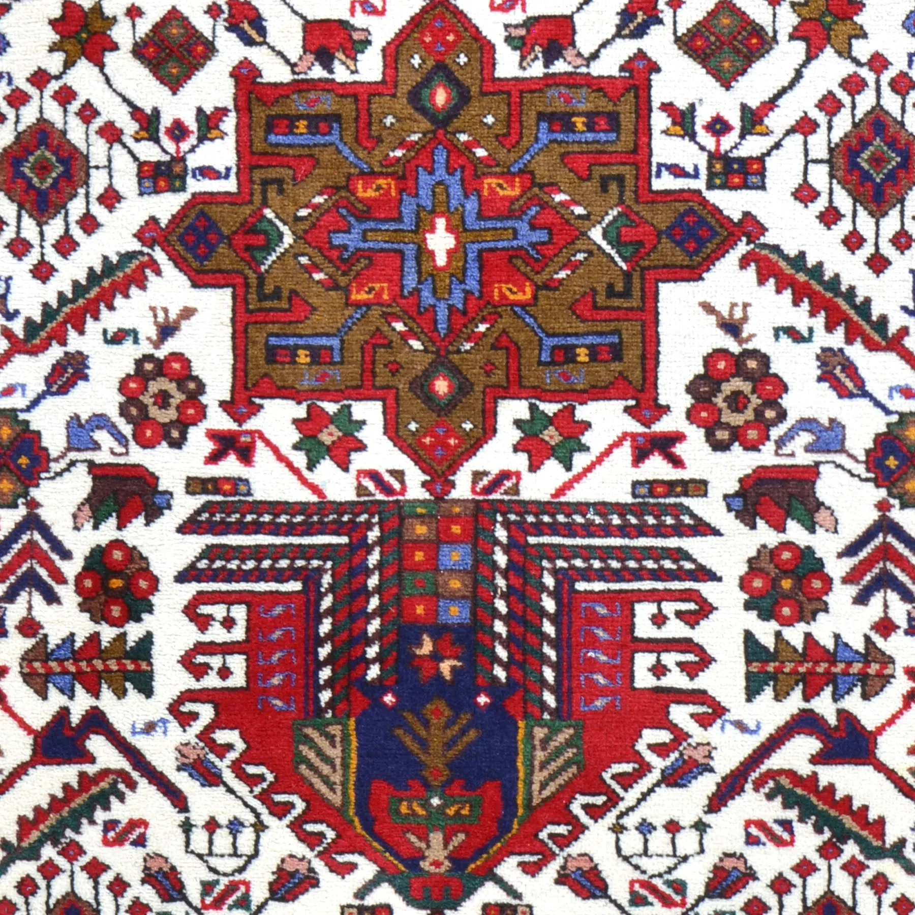 Hand-Knotted Oriental Tribal Traditional Design Handmade Wool Rug (Size 3.10 X 5.5) Brral-4713