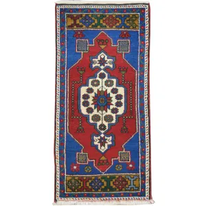 Hand-Knotted Oriental Tribal Turkish Wool Rug (Size 1.8 X 3.6) Cwral-8034