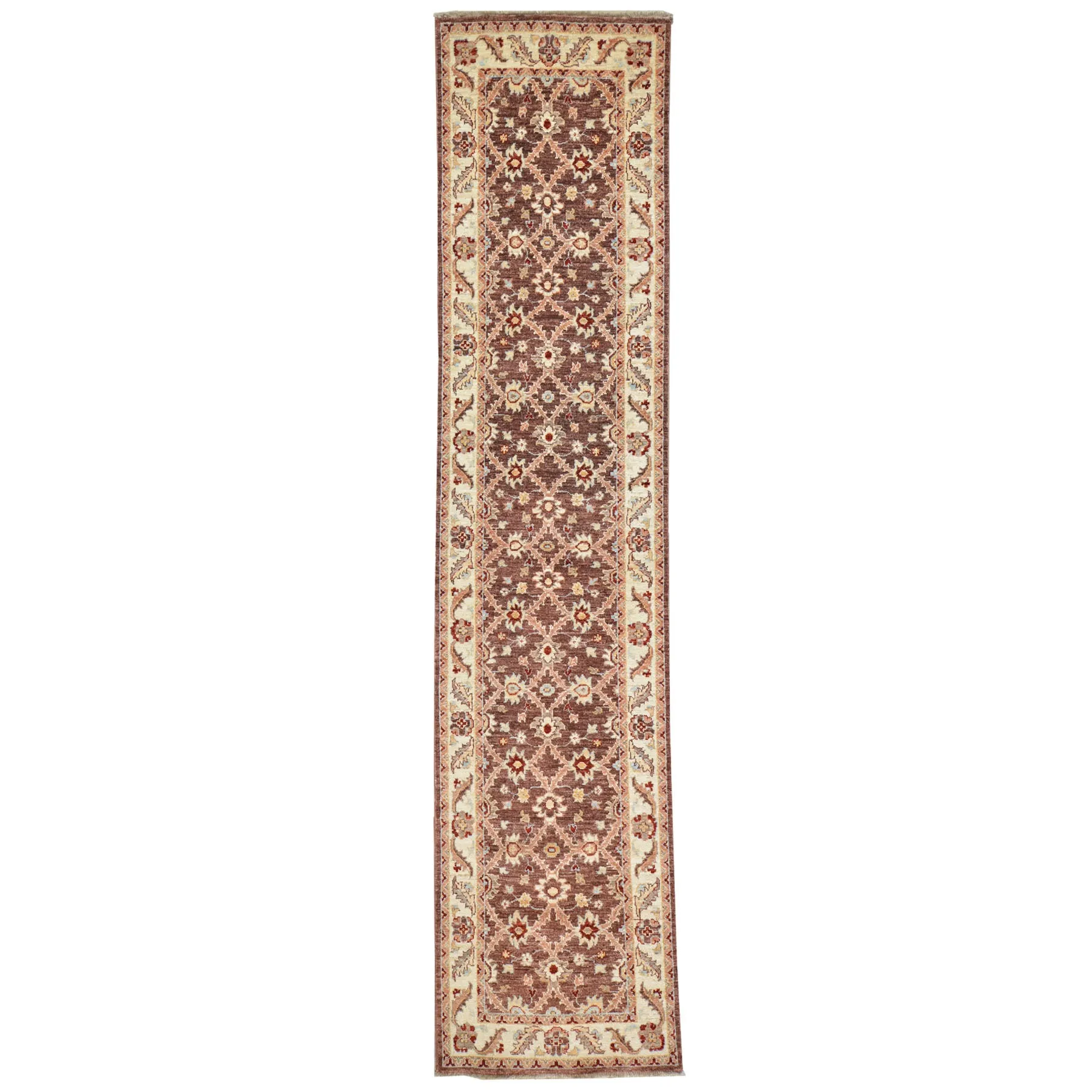 Hand-Knotted Oshak Design Traditional Rug Handmade 100% Wool (Size 2.5 X 10.4) Cwral-2856