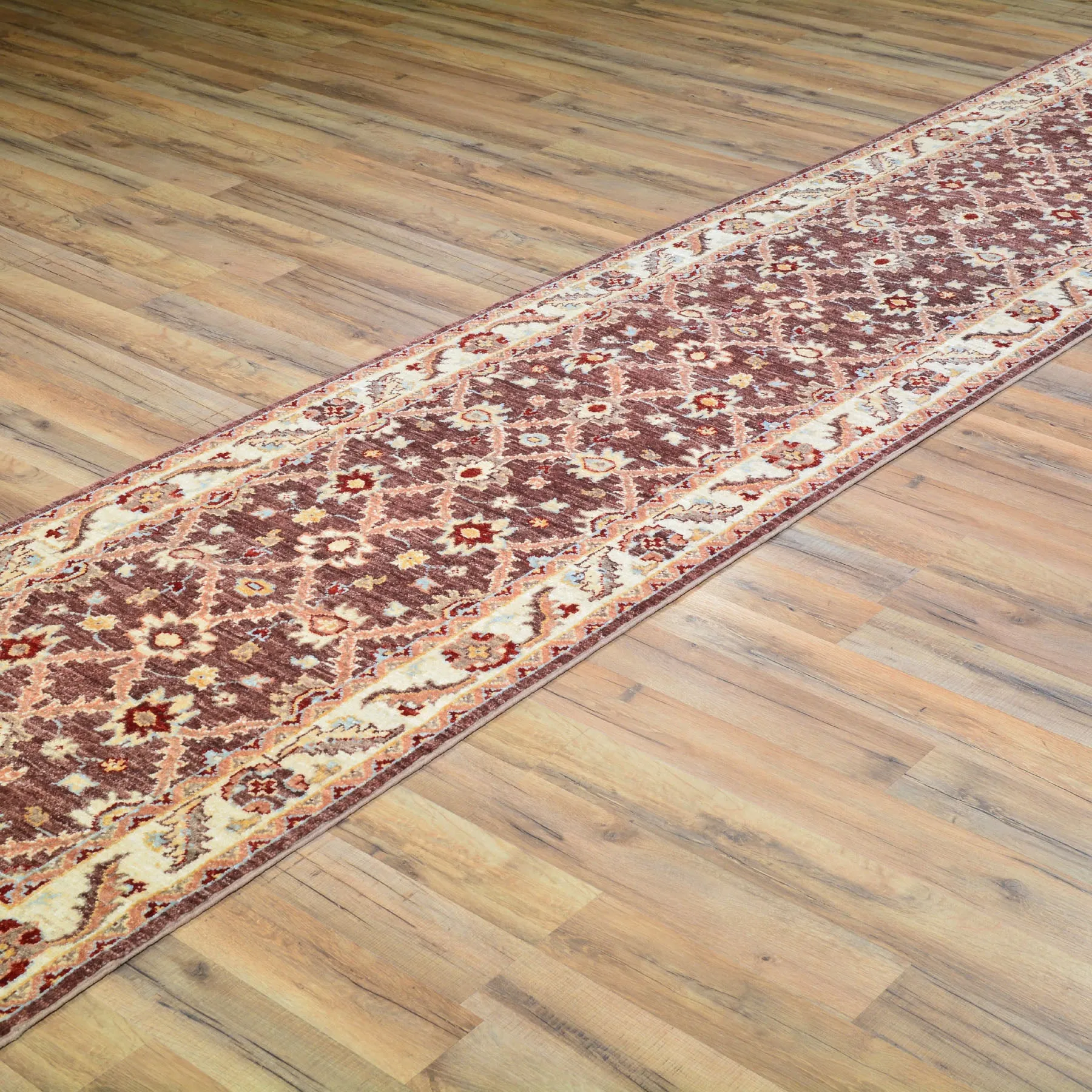 Hand-Knotted Oshak Design Traditional Rug Handmade 100% Wool (Size 2.5 X 10.4) Cwral-2856