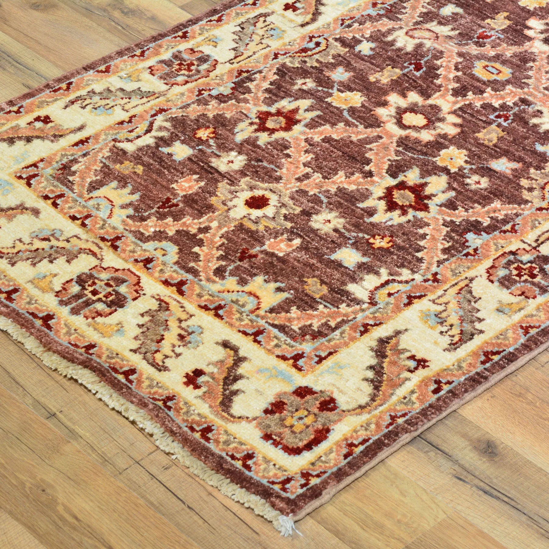 Hand-Knotted Oshak Design Traditional Rug Handmade 100% Wool (Size 2.5 X 10.4) Cwral-2856