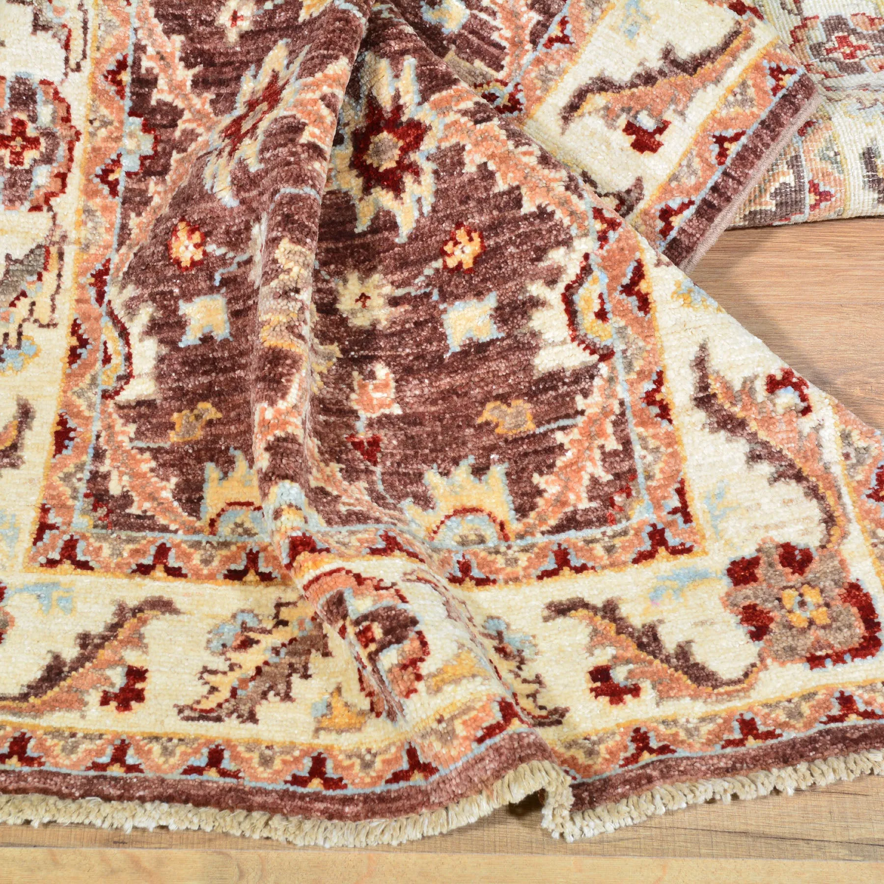Hand-Knotted Oshak Design Traditional Rug Handmade 100% Wool (Size 2.5 X 10.4) Cwral-2856