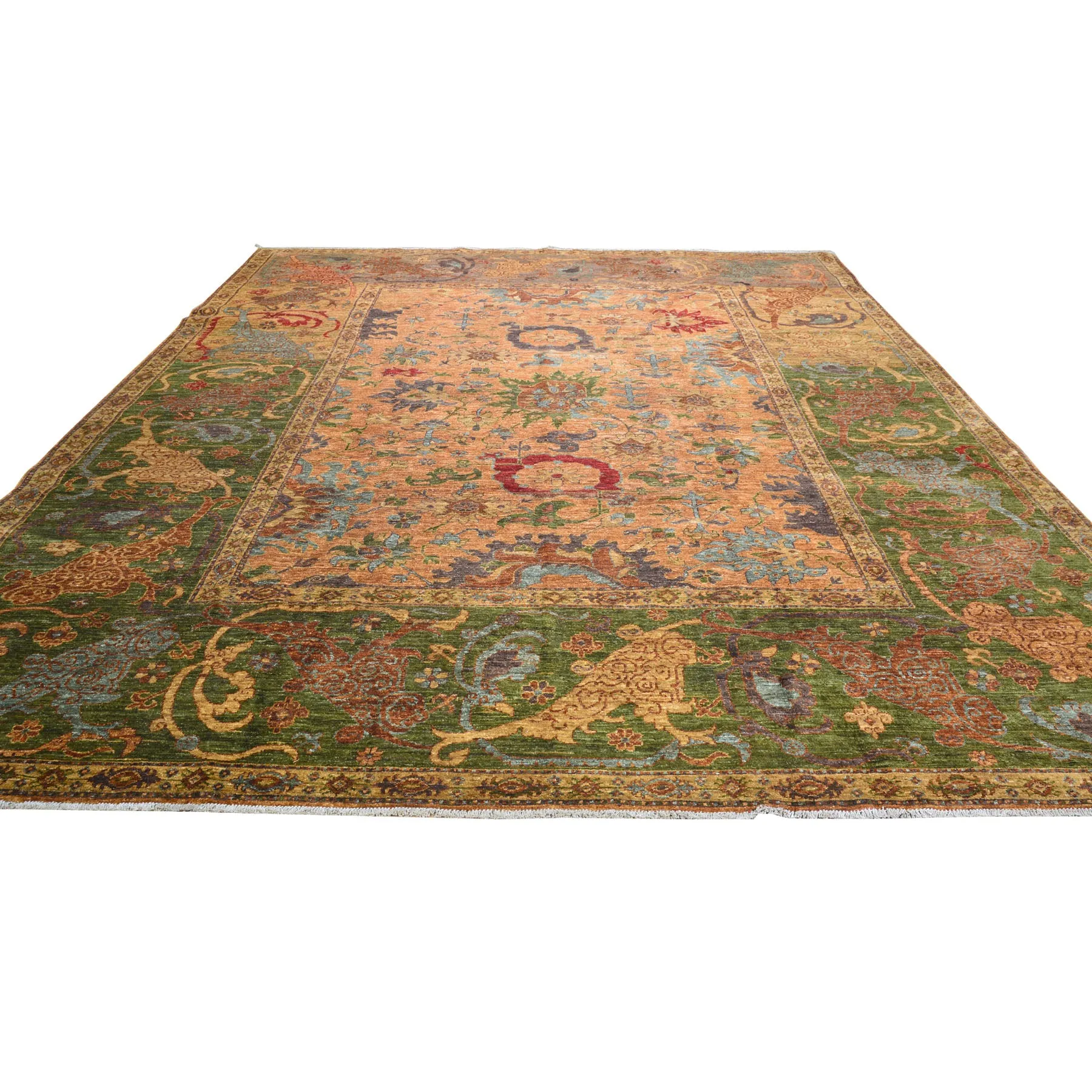 Hand-Knotted  Oushak Traditional Design Wool Chobi Rug (Size 9.1 X 11.7) Cwral-8472
