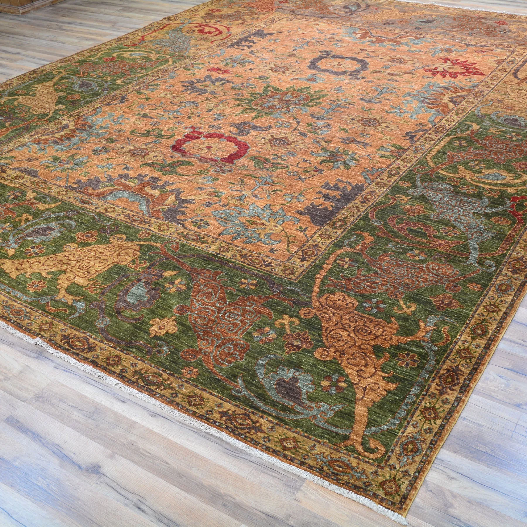 Hand-Knotted  Oushak Traditional Design Wool Chobi Rug (Size 9.1 X 11.7) Cwral-8472
