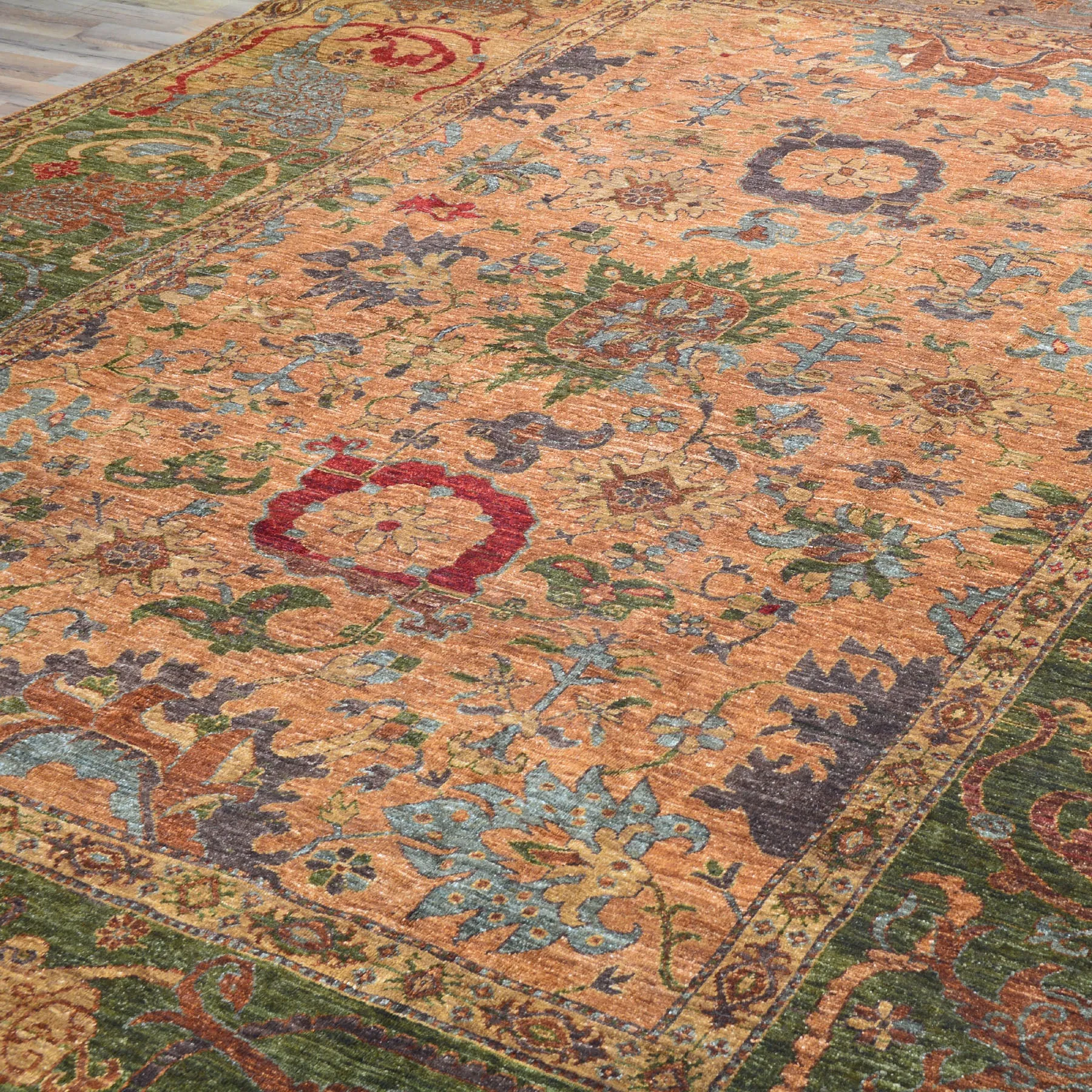 Hand-Knotted  Oushak Traditional Design Wool Chobi Rug (Size 9.1 X 11.7) Cwral-8472